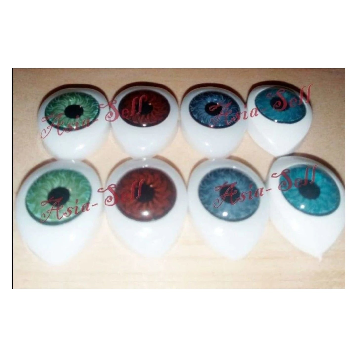 8pcs Oval Plastic Eyes 12x16mm 9mm Iris Reborn Dolls Green Brown Grey Blue Doll Half - - Asia Sell