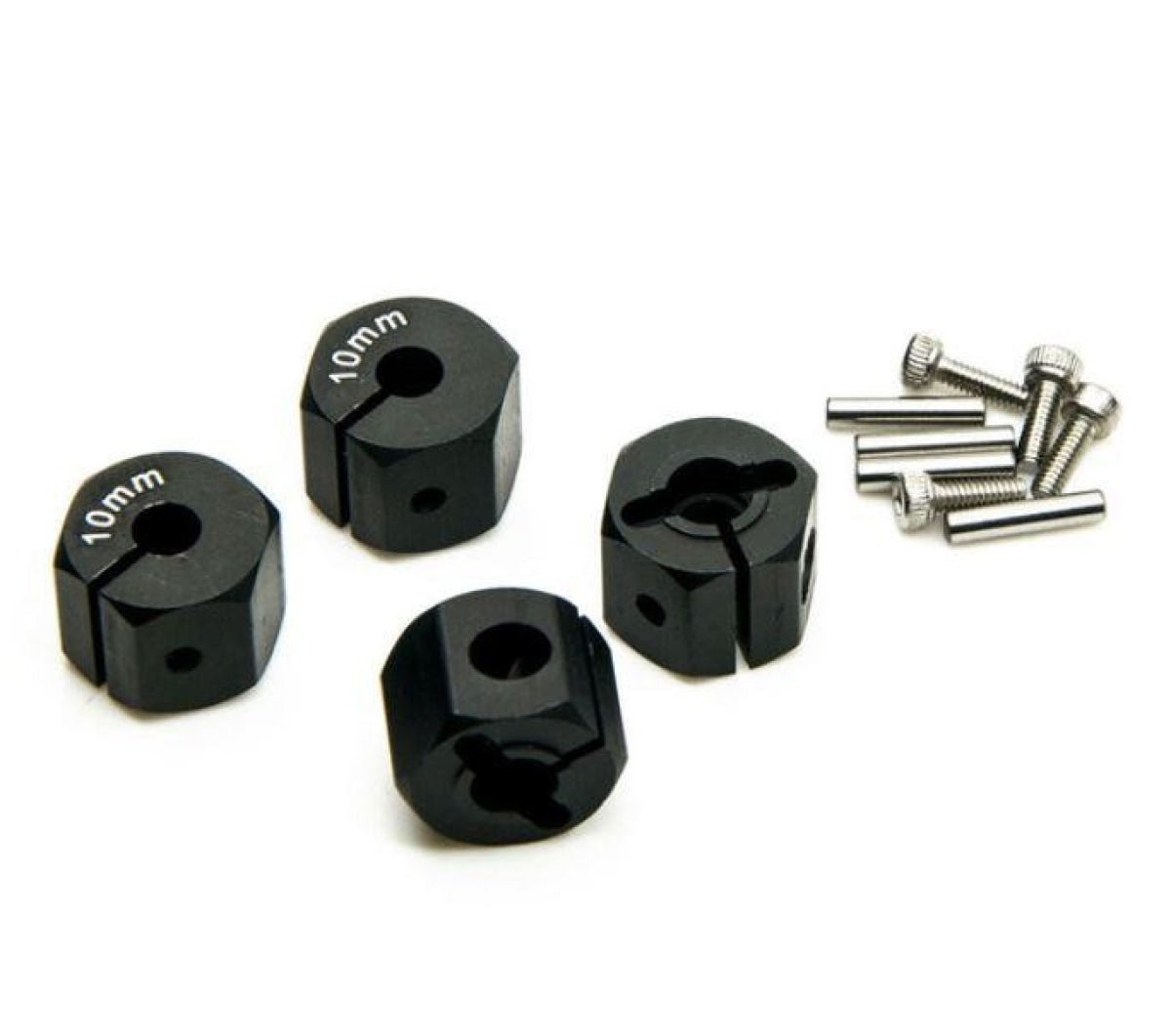 8x 3/4/5/6/7/8/9/10/11/12mm RC Car Wheel Hex Nut Hub Adaptor 1/10 4WD SCX10 Drive - 10.0mm Black - Asia Sell