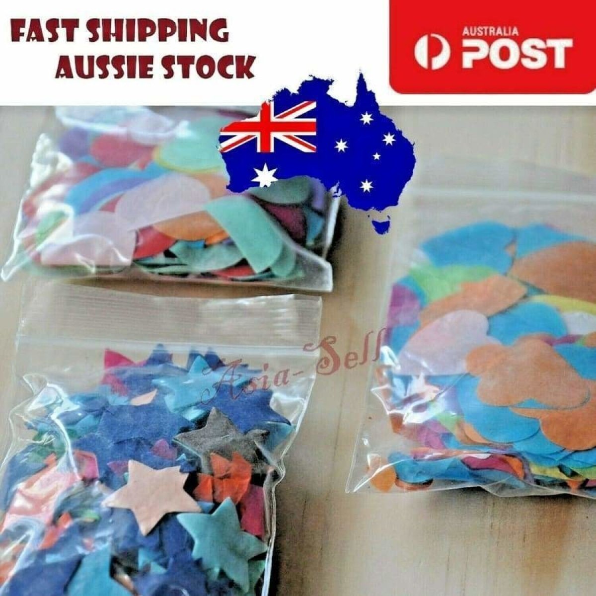 900pcs 12+ Colours Confetti Star Paper Wedding Party Valentines 25mm Stars - - Asia Sell