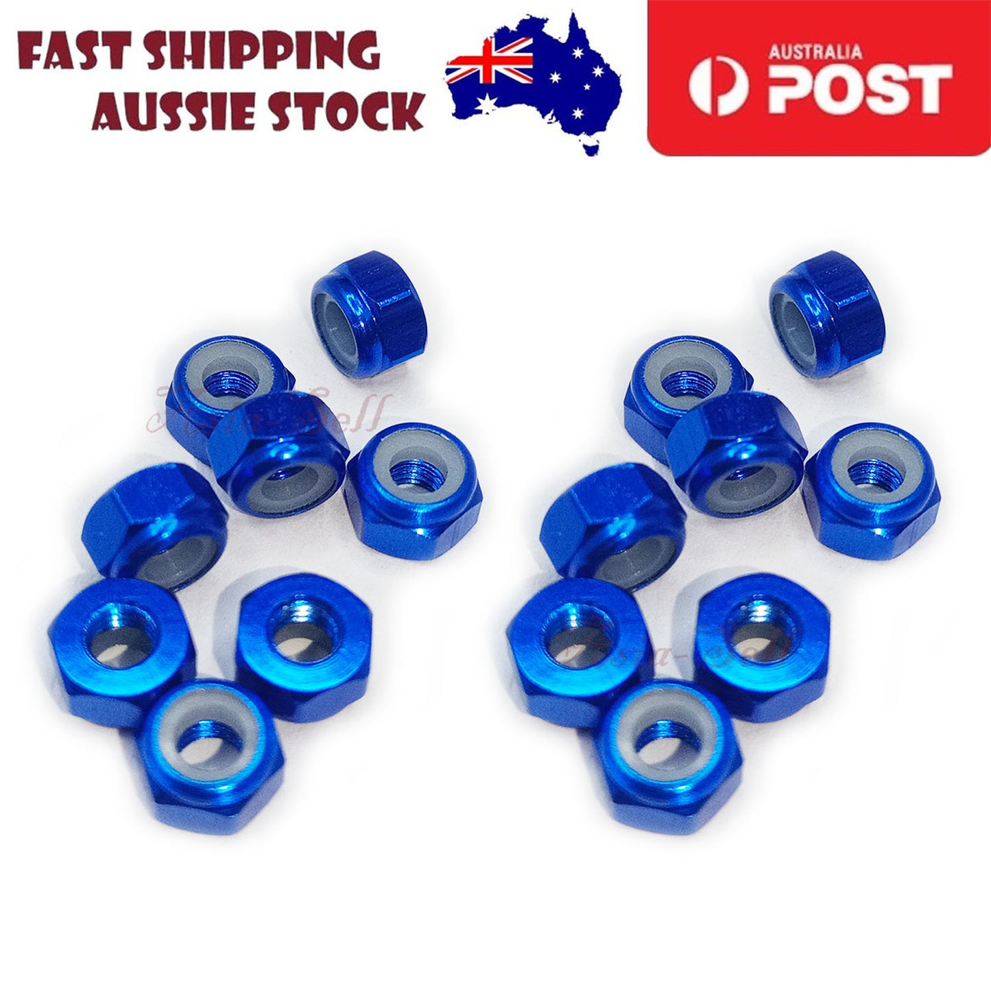 4/8/16pcs 3mm Aluminium Hex Nut with Plastic Insert Anti-Slip CNC