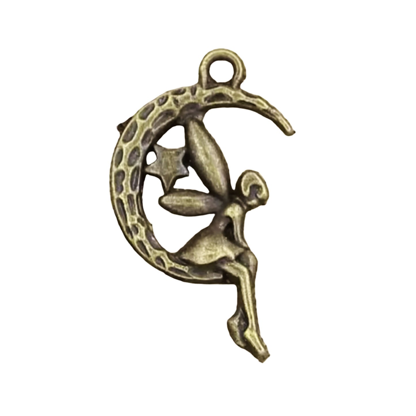 Charms Fairy Angel Moon Star 25x14mm Pendant Tibetan Bronze Silver DIY For Necklace | Bronze | Asia Sell