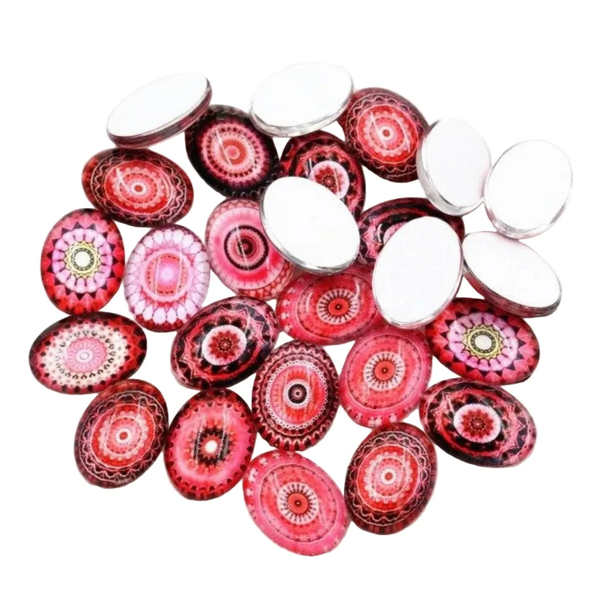 10pcs Glass Cabochons Oval Shape 18x25mm Jewellery Accessories Pattern 5