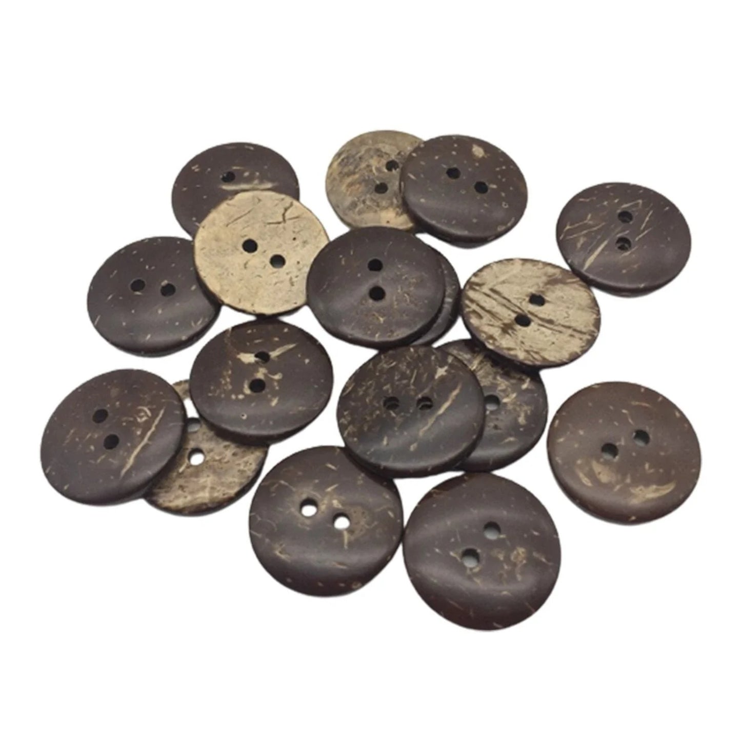 100pcs 2 Holes Clothing Buttons Coconut Shell Round Wooden 13-30mm Sewing