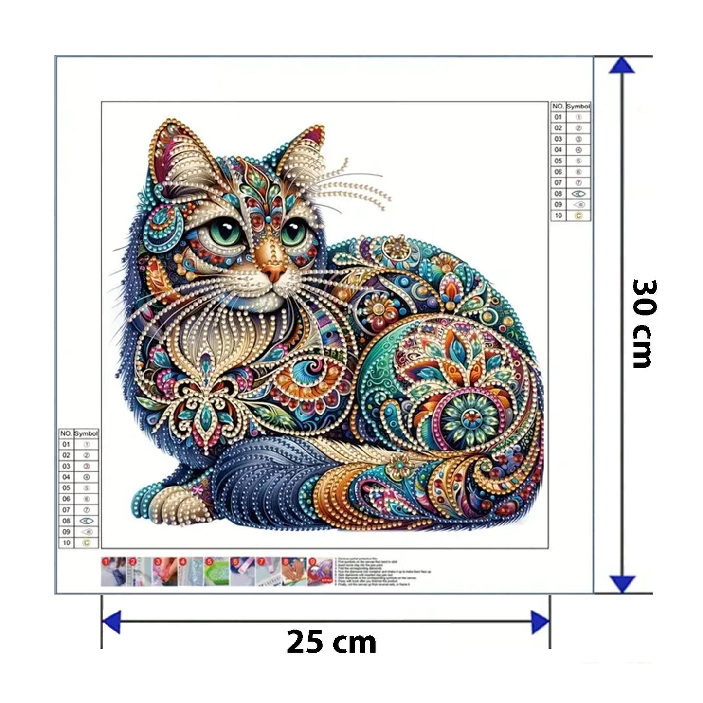 Cat Pattern Diamond Painting Kit DIY 5D Special Shape Crystal Diamond Partial Diamond Painting Mosaic Making Craft Frameless | Dimensions | Asia Sell