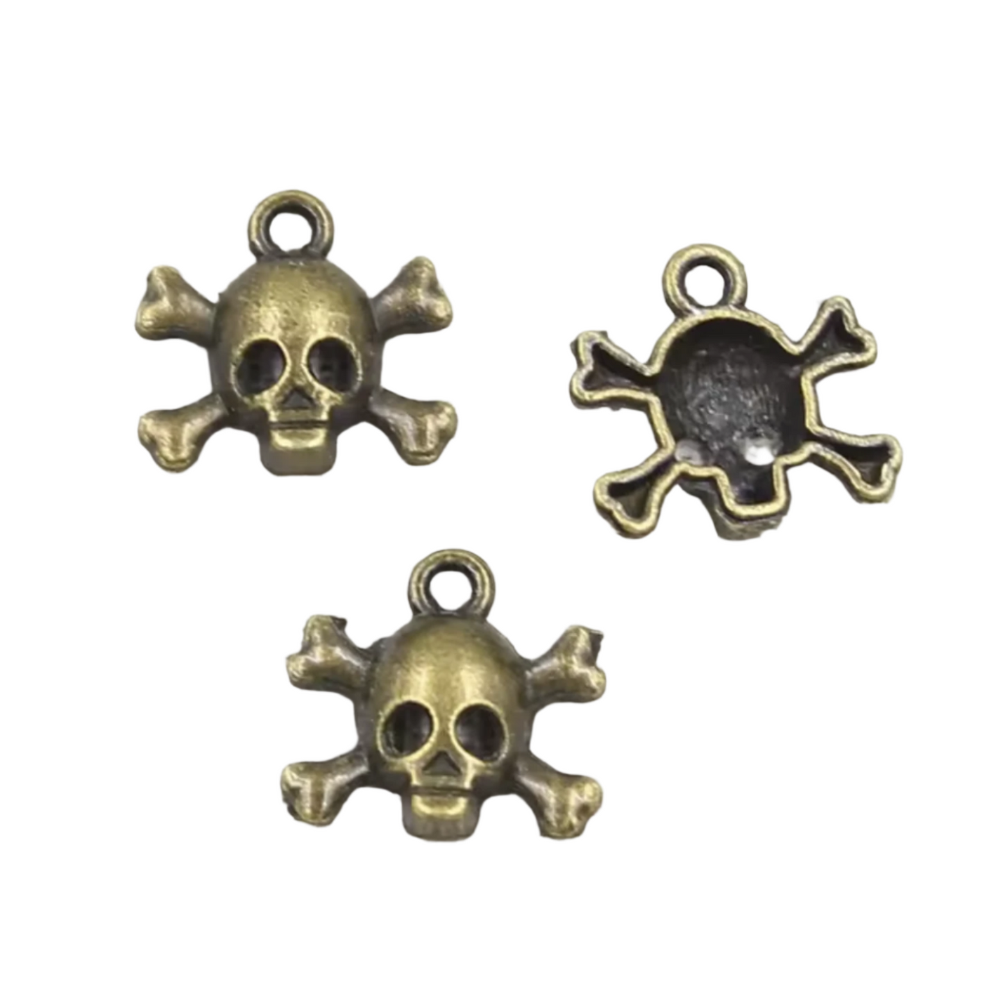 10/30pcs Charms Skull Skeleton Bone Head 15x14mm Antique Bronze Silver Colour Pendants Making DIY Tibetan Jewellery | Bronze | Asia Sell