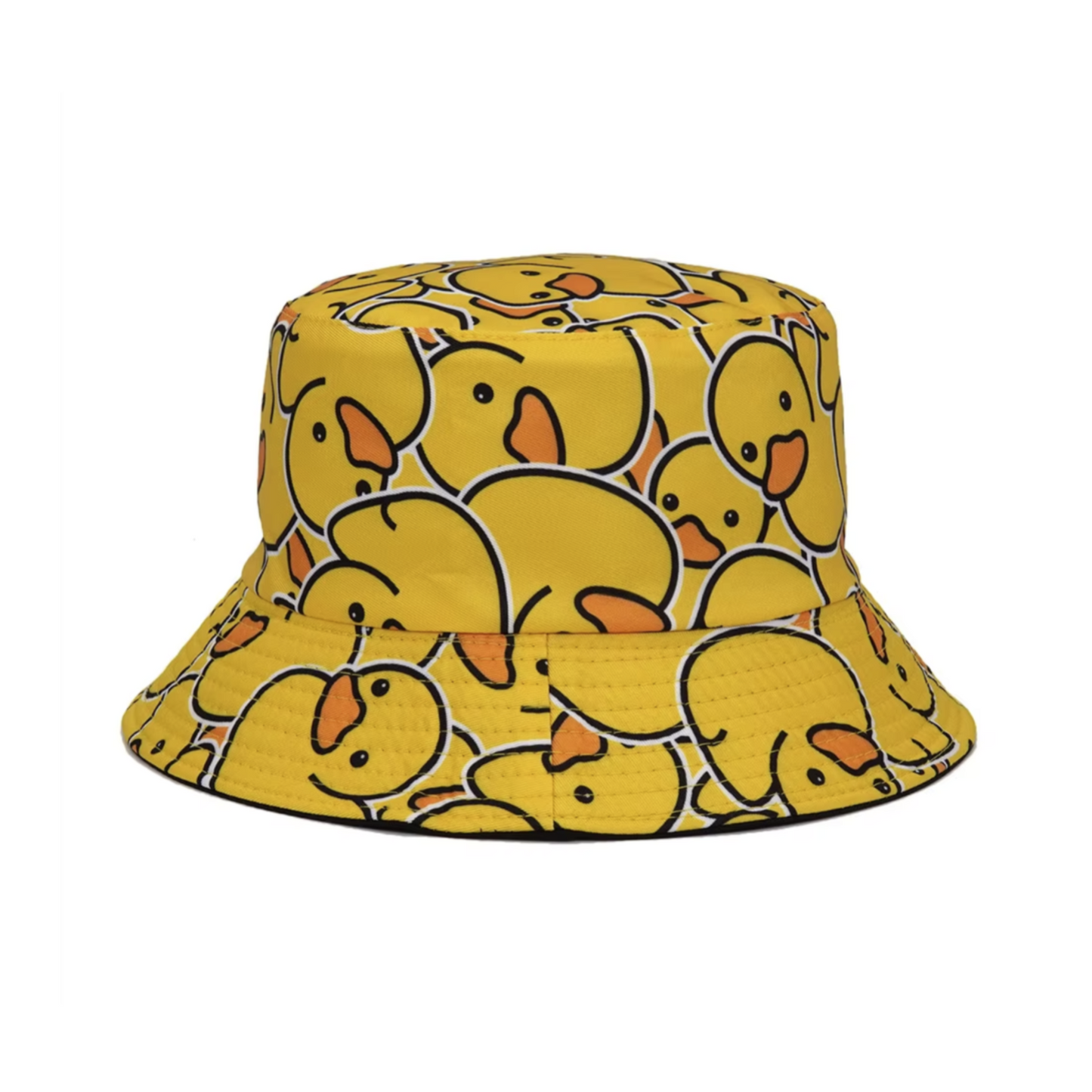 Duck Patterened Yellow Double Sided Bucket Hat Island Style Travel Sun Hat for Men Women | Main Image | Asia Sell