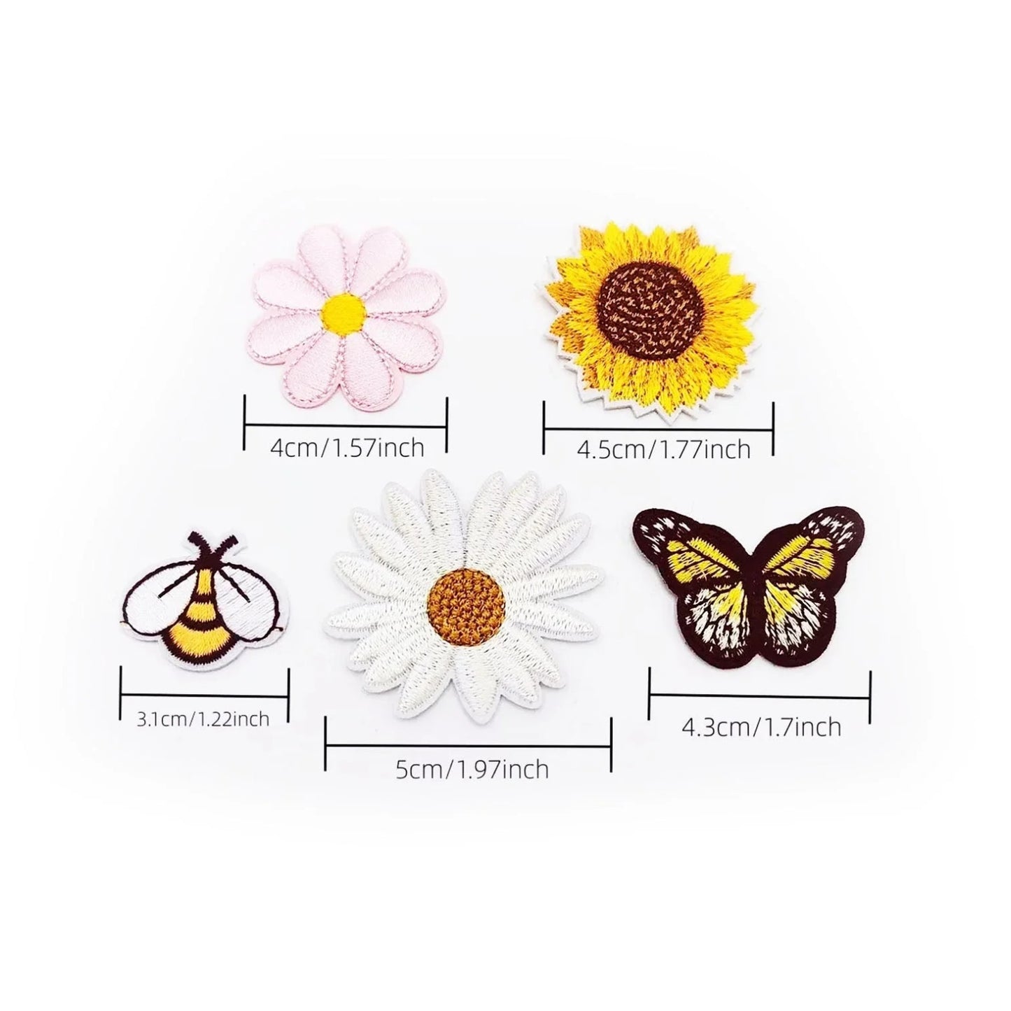 10pcs Embroidered Iron On Patches Mix Daisy Sunflowers Appliques For Clothes DIY Badge Sticker Sewing Accessory | Main Image | Asia Sell