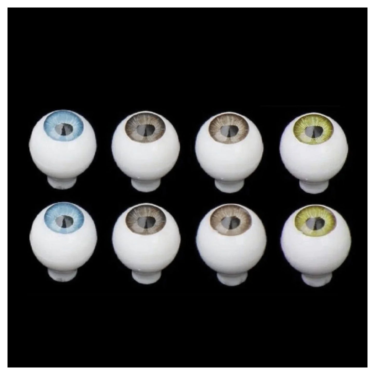 Blue Brown Yellow Grey full Round Eyeballs for Dolls 12mm | Asia Sell