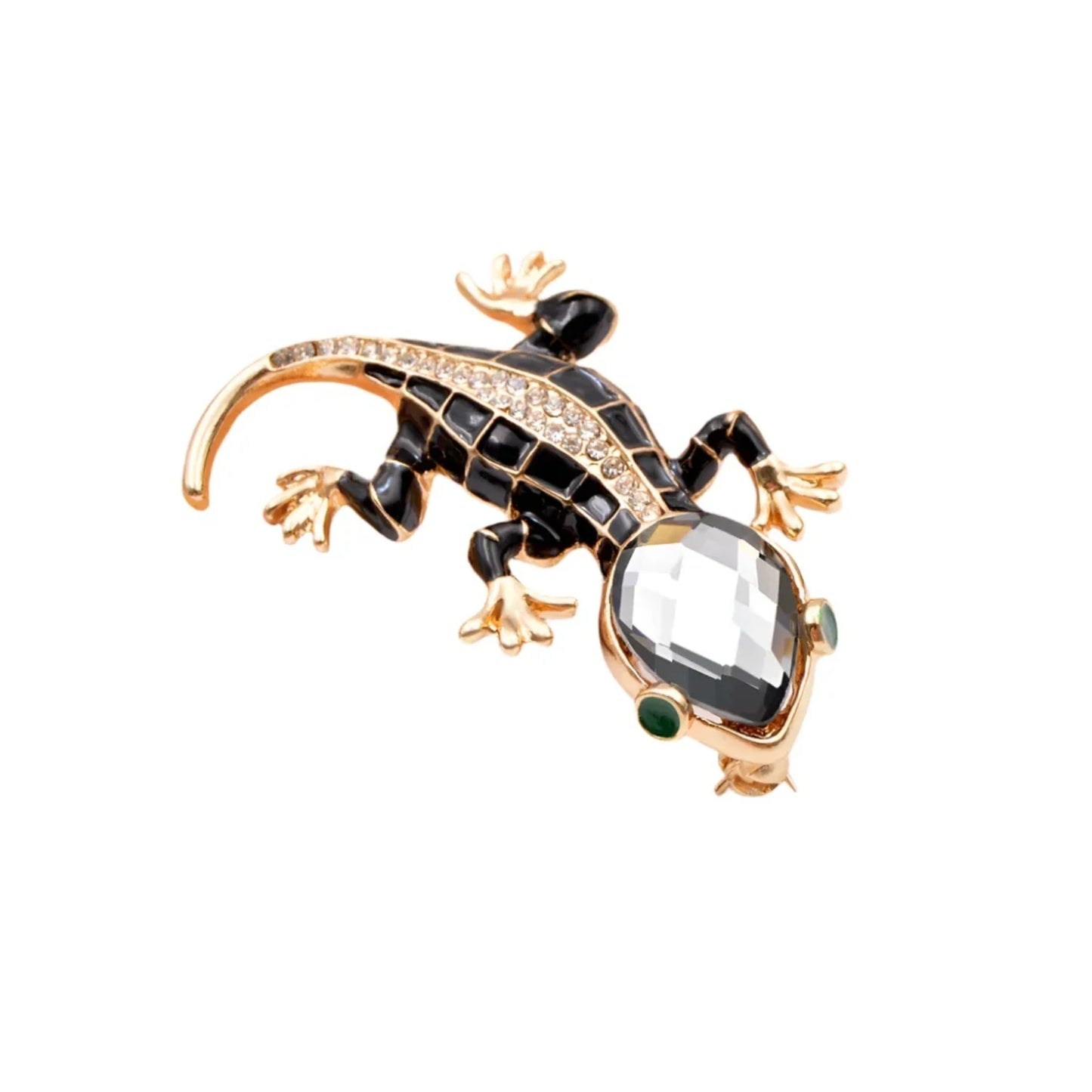 Crystal Lizard Gecko Brooches for Women Fashion Animal Pin Backing 5.5cm Style Shining Jewelry Kids Gift