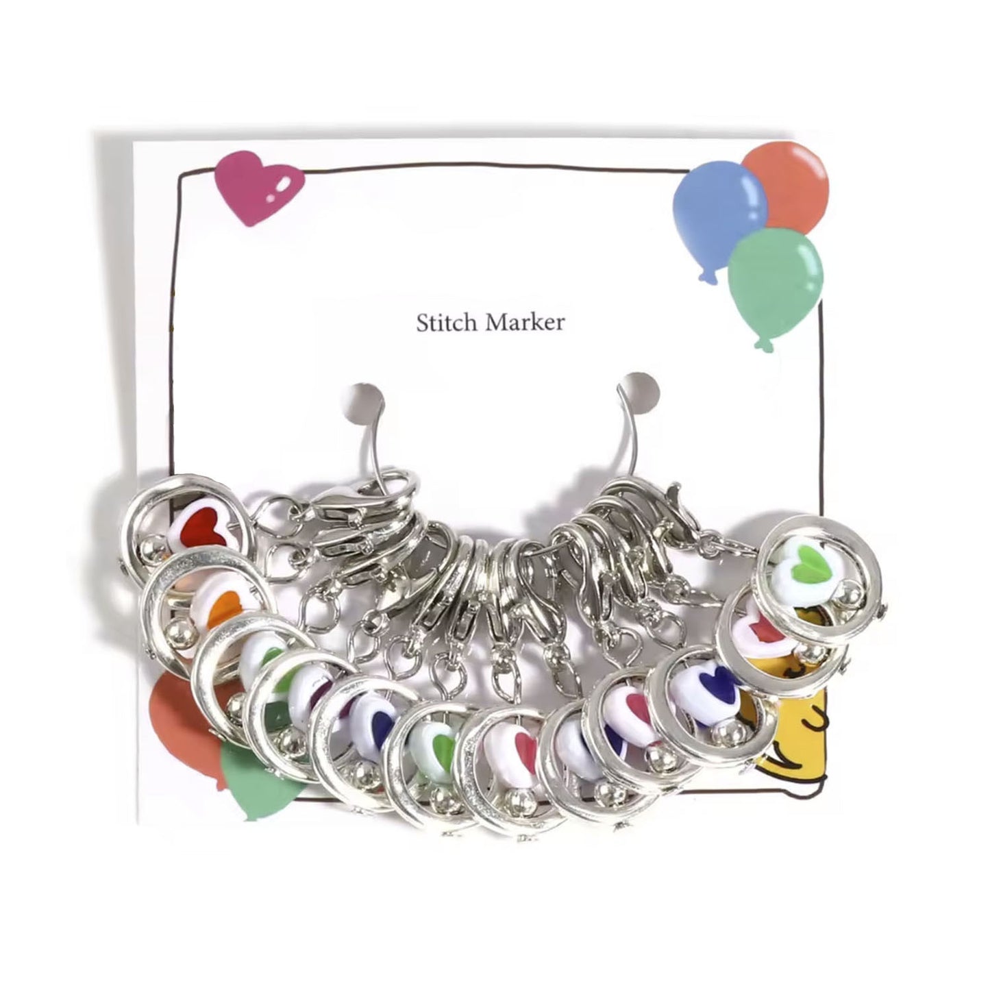Heart Shape Keyrings Knitting Stitch Markers Rainbow Enamel Lobster Clasp Crochet Latch Clips DIY Sewing Tools Pendant Tag Charm | Asia Sell