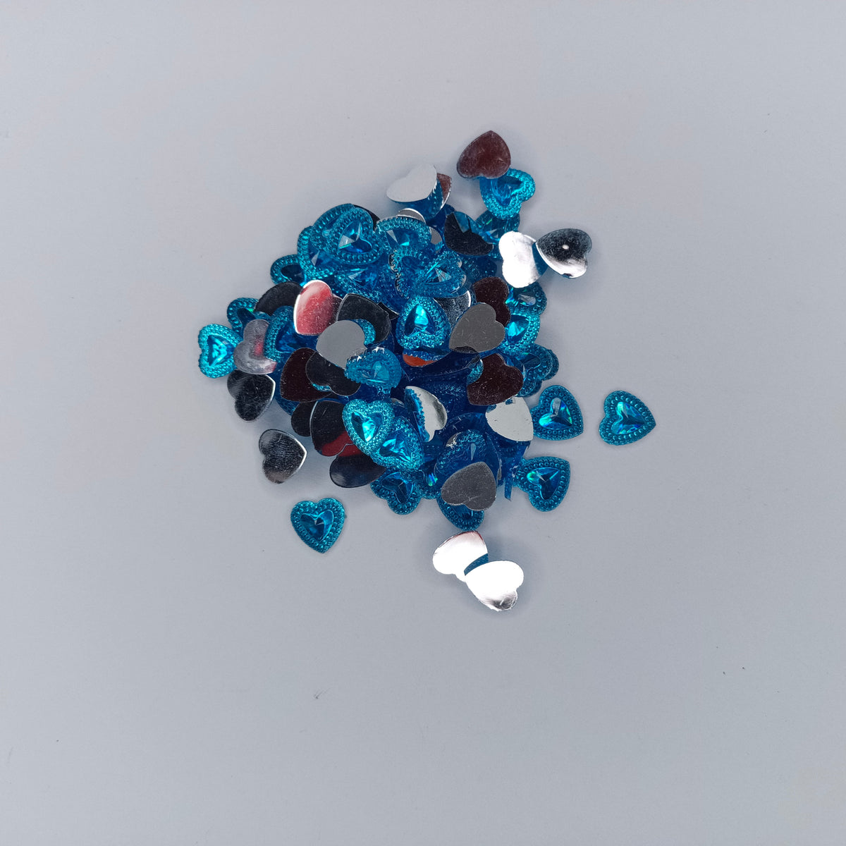 200g 11x12mm Red Silver Pink Blue Heart Gems Flatbacks Wedding Table DIY Christmas Crafts Embellishments Cardmaking Silver