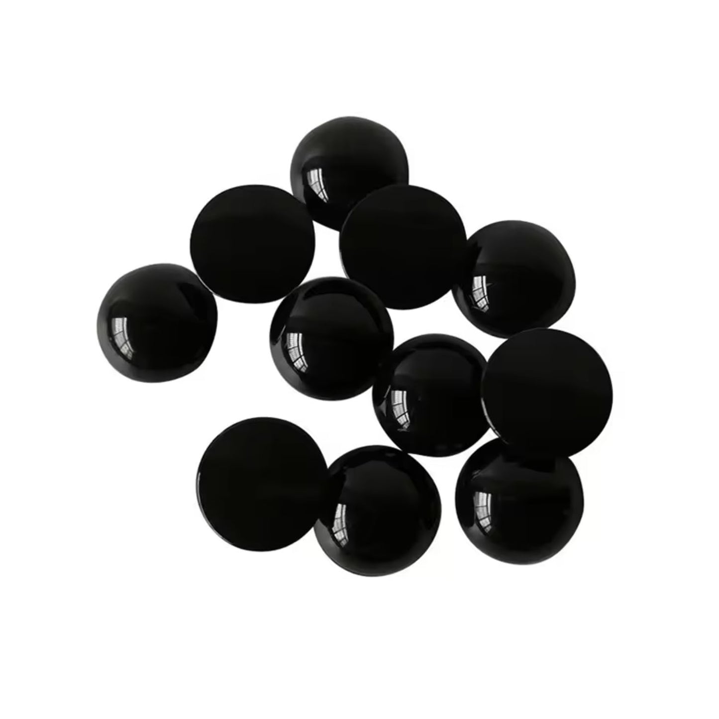 50pcs Imitation ABS Pearl Beads Flat Back 14-16mm Black White Cabochon Half Round Bead Scrapbook Decoration DIY Jewelry