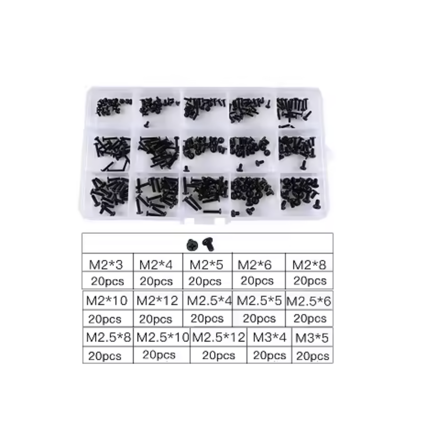 Laptop Notebook Screws Bolts Set Computer Repair Kit Black Electronic Digital Mini Hardware Assortment | M2 M2.5 M3 | Asia Sell