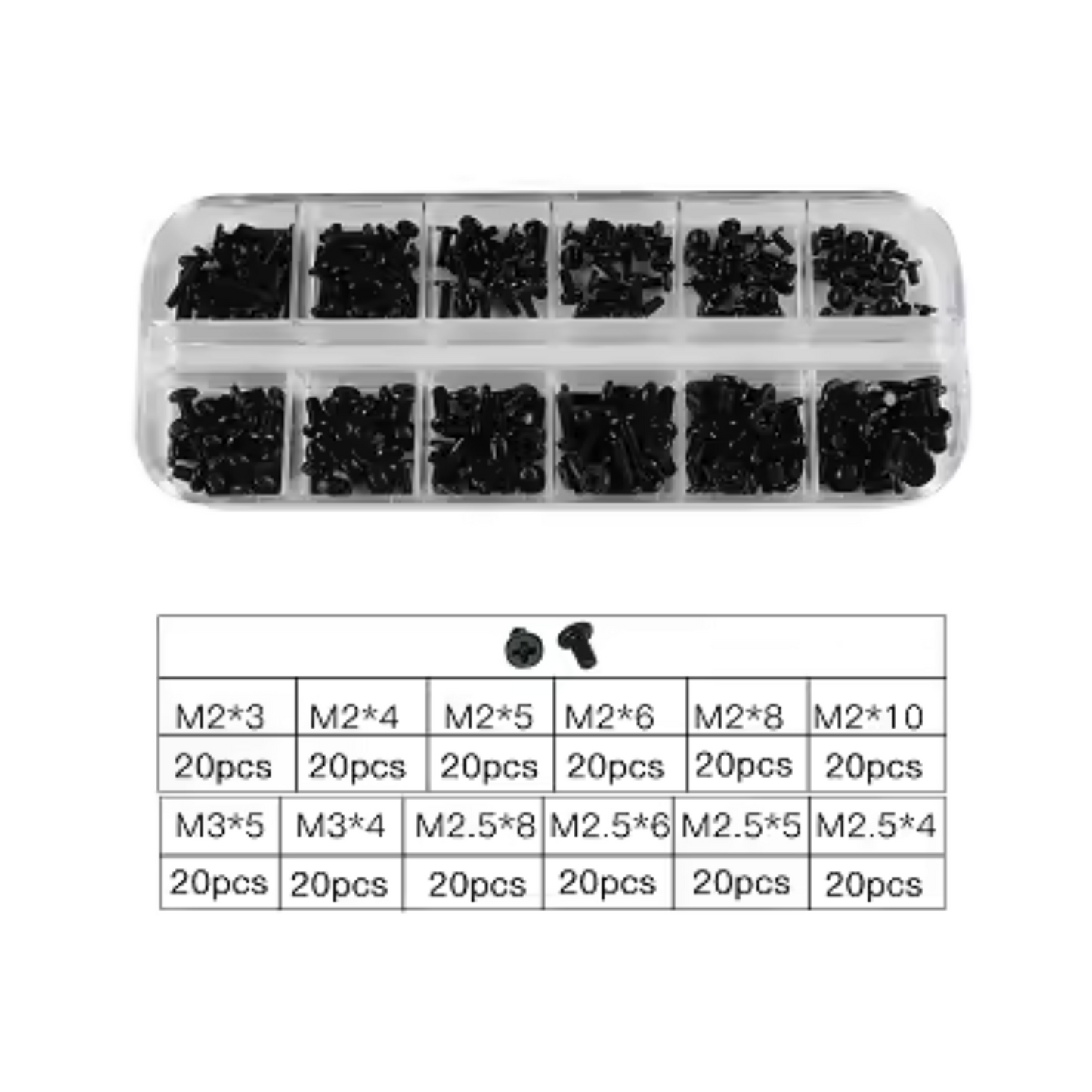 Laptop Notebook Screws Bolts Set Computer Repair Kit Black Electronic Digital Mini Hardware Assortment | M2 M2.5 | Asia Sell