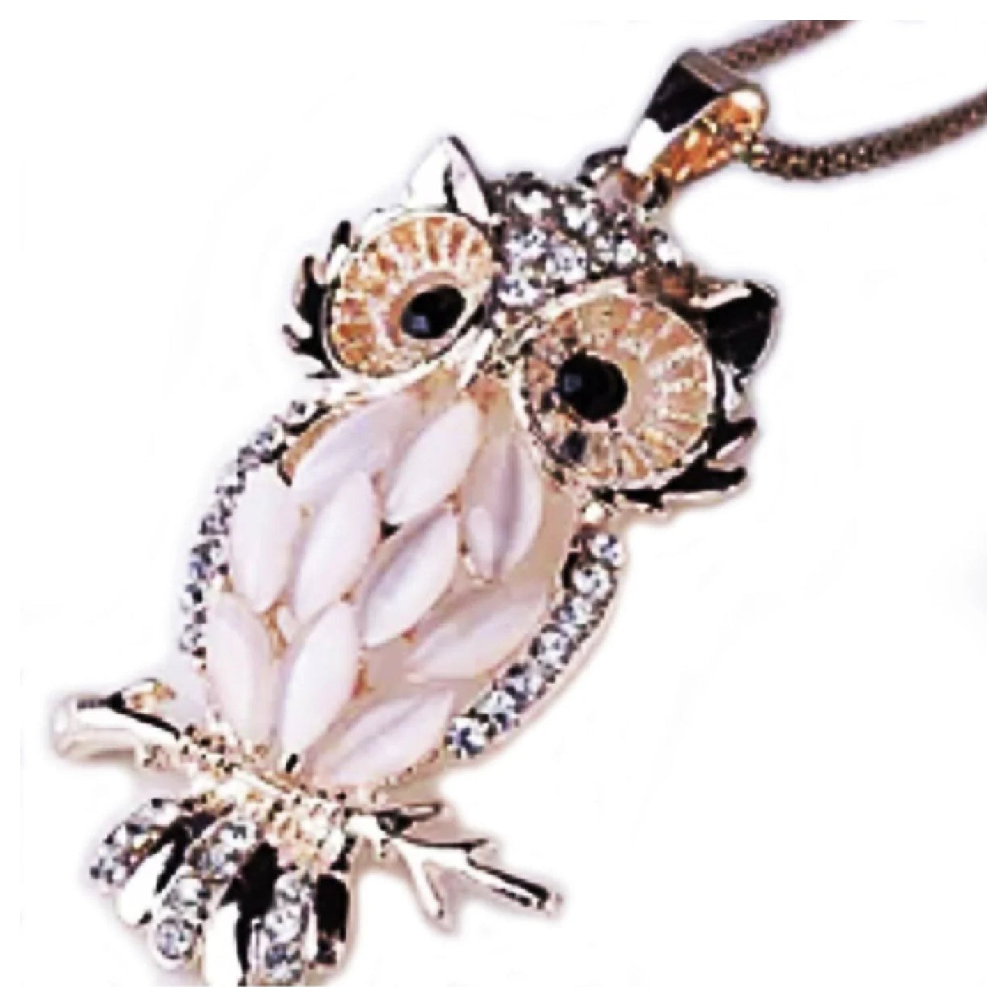 Owl Pendant Necklace Gem Rhinestone Rhinestone Alloy Pink Tones Colours Jewellery