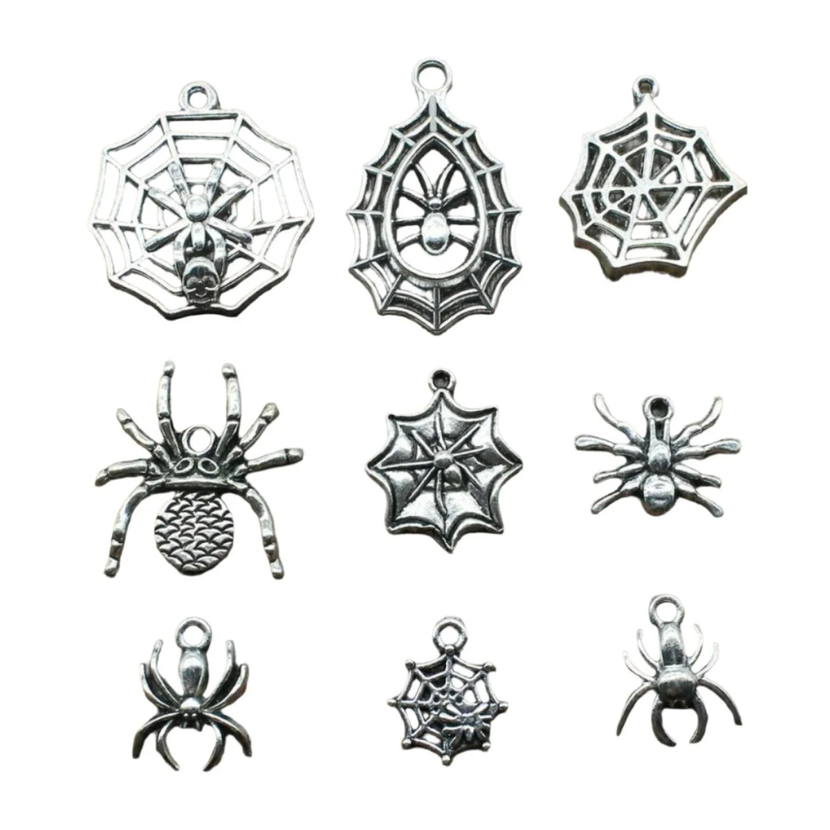 4pcs Spider Charms Antique Silver Colour Spider Charms Pendants