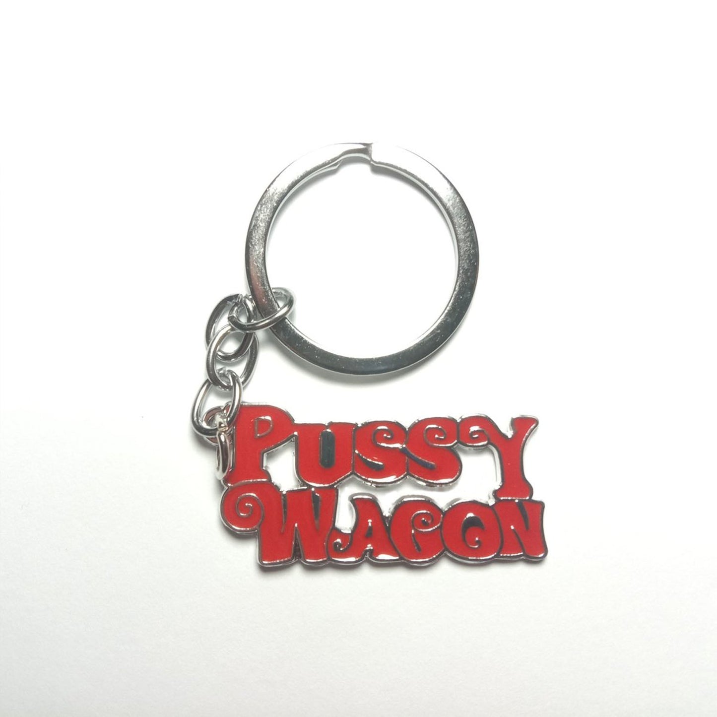 PUSSY WAGON Keyring Letter Pendants Accessories Red Colour Alloy Tag Charm
