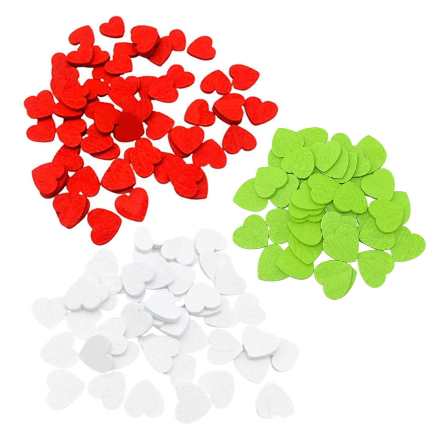 25/100pcs Painted Wooden Flat Hearts 12-28mm Crafts DIY - 100pcs / Christmas (see specific variant images) / 28mm