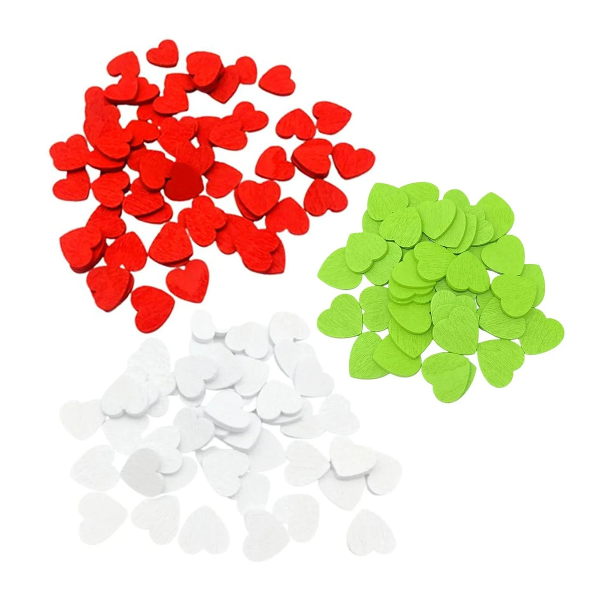 25/100pcs Painted Wooden Flat Hearts 12-28mm Crafts DIY
