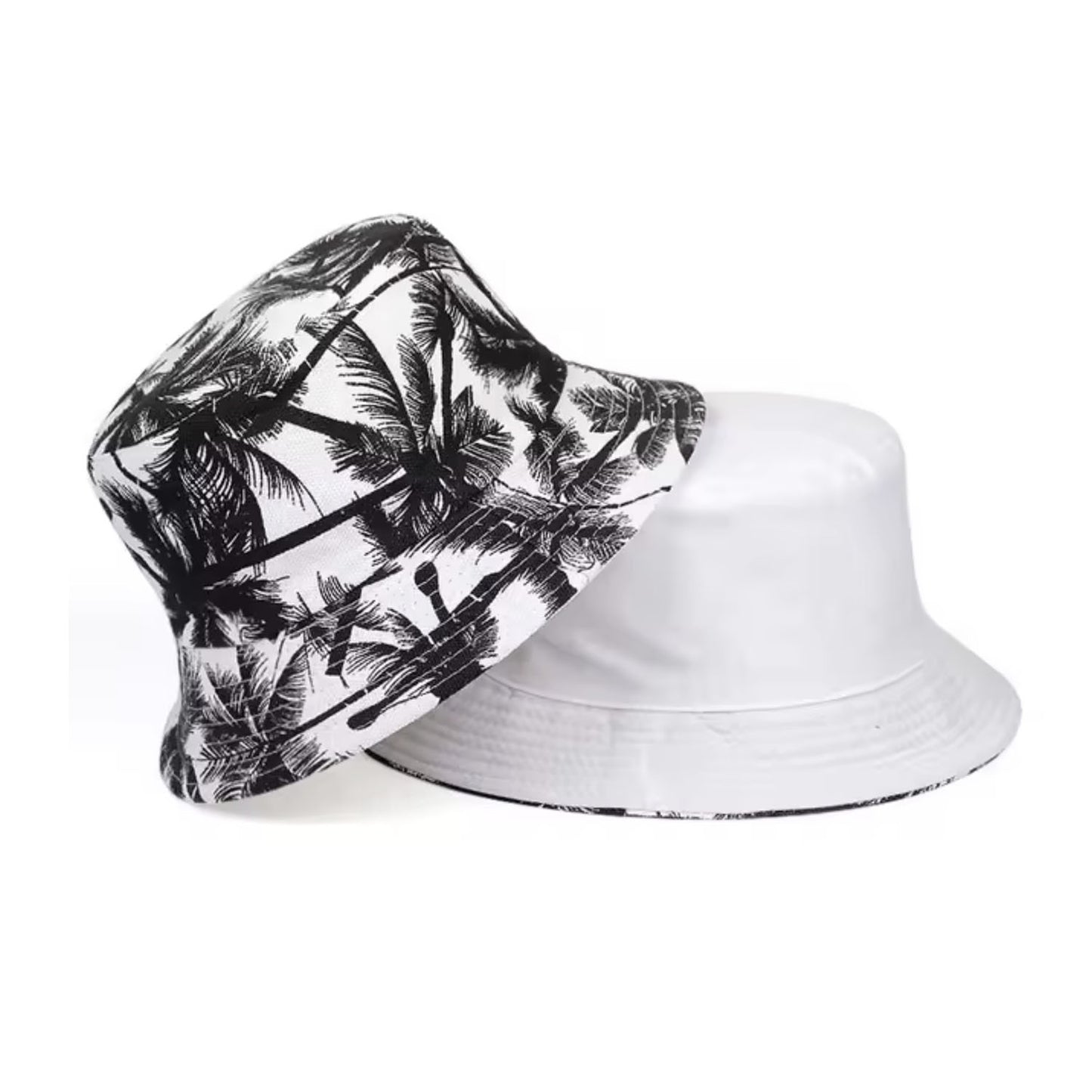 Palm Tree Patterened Double Sided Bucket Hat Island Style Travel Sun Hat for Men Women | Main image | Asia Sell