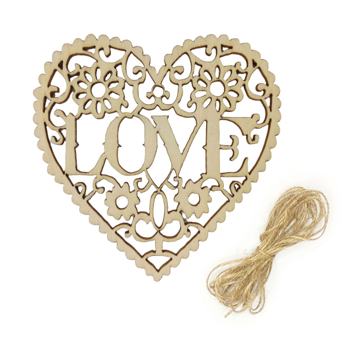 5/10pcs Wooden Hearts Painted Laser Cut Wooden Forms Love Theme 80mm Crafts Decorations