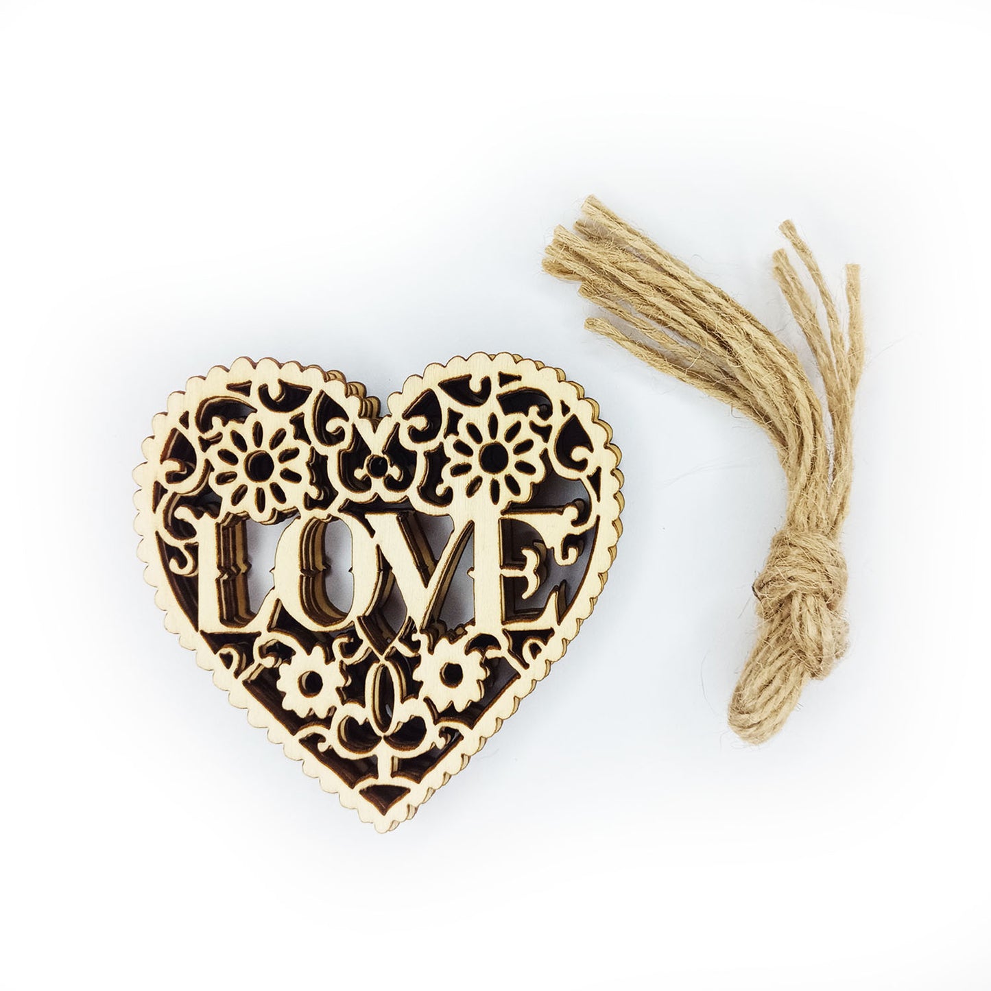 5/10pcs Wooden Hearts Painted Laser Cut Wooden Forms Love Theme 80mm Crafts Decorations