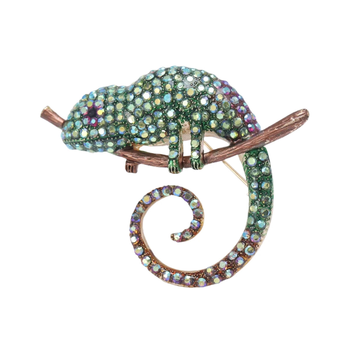 Rhinestone Chameleon Brooches Lizard Large Pin Backed Bright Colours 12 | Asia Sell