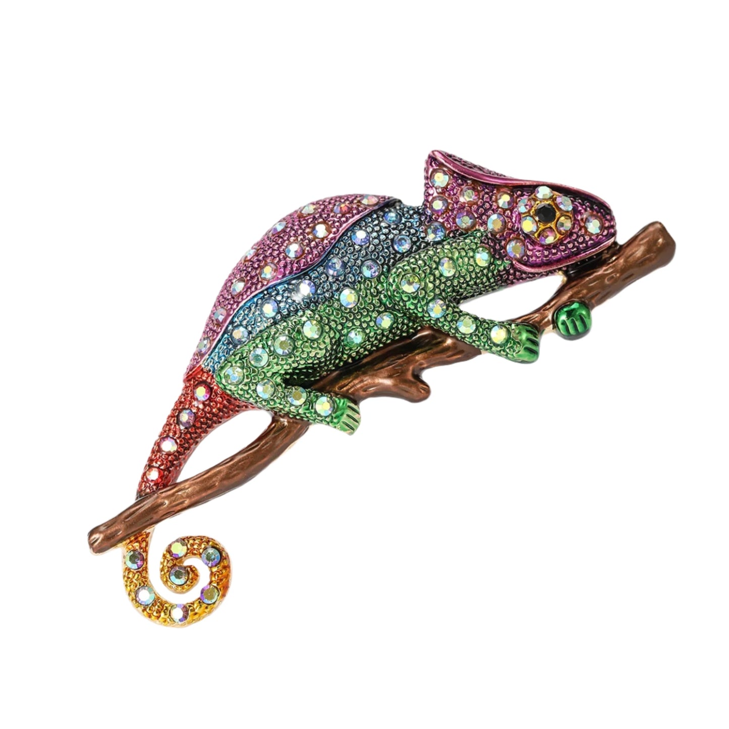 Rhinestone Chameleon Brooches Lizard Large Pin Backed Bright Colours 5 | Asia Sell