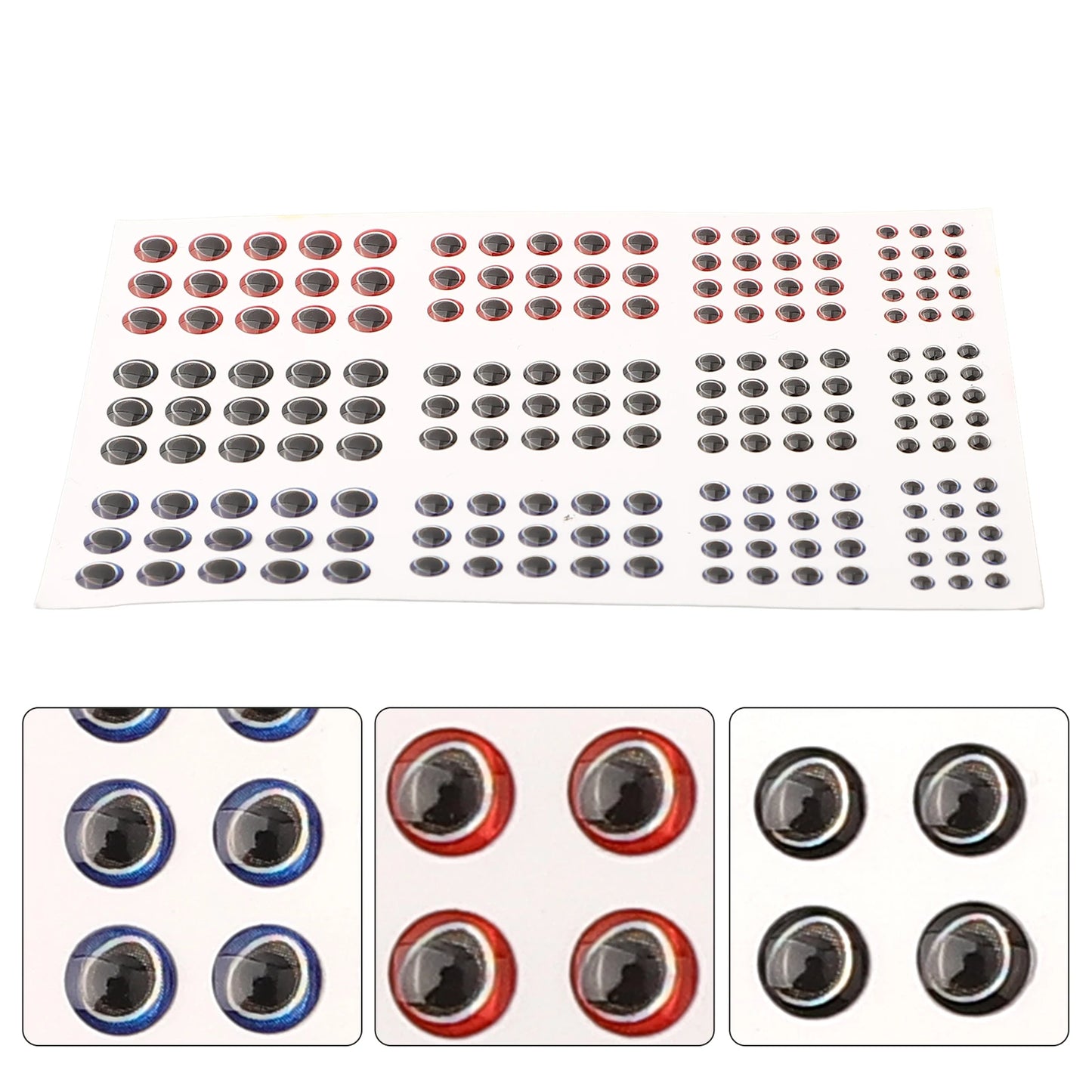 183pcs Fishing Lure Eyes Holographic 3D 3-6mm Artificial Fish Eyes Stickers Tackle Fishing Scrapbooking Cards