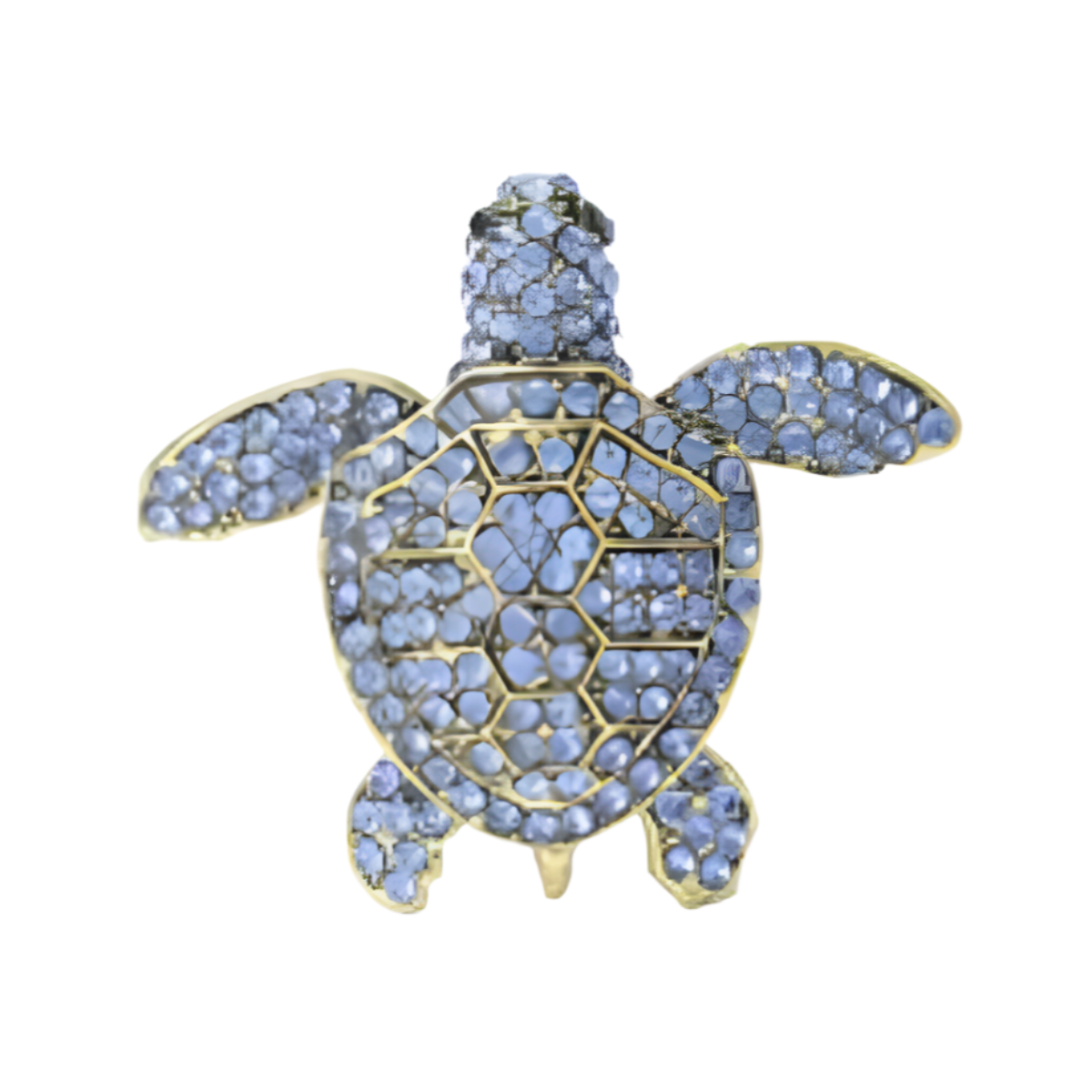 Crystal Adorned Sea Turtle Brooch Classic Rhinestone Pin Backing for Clothing