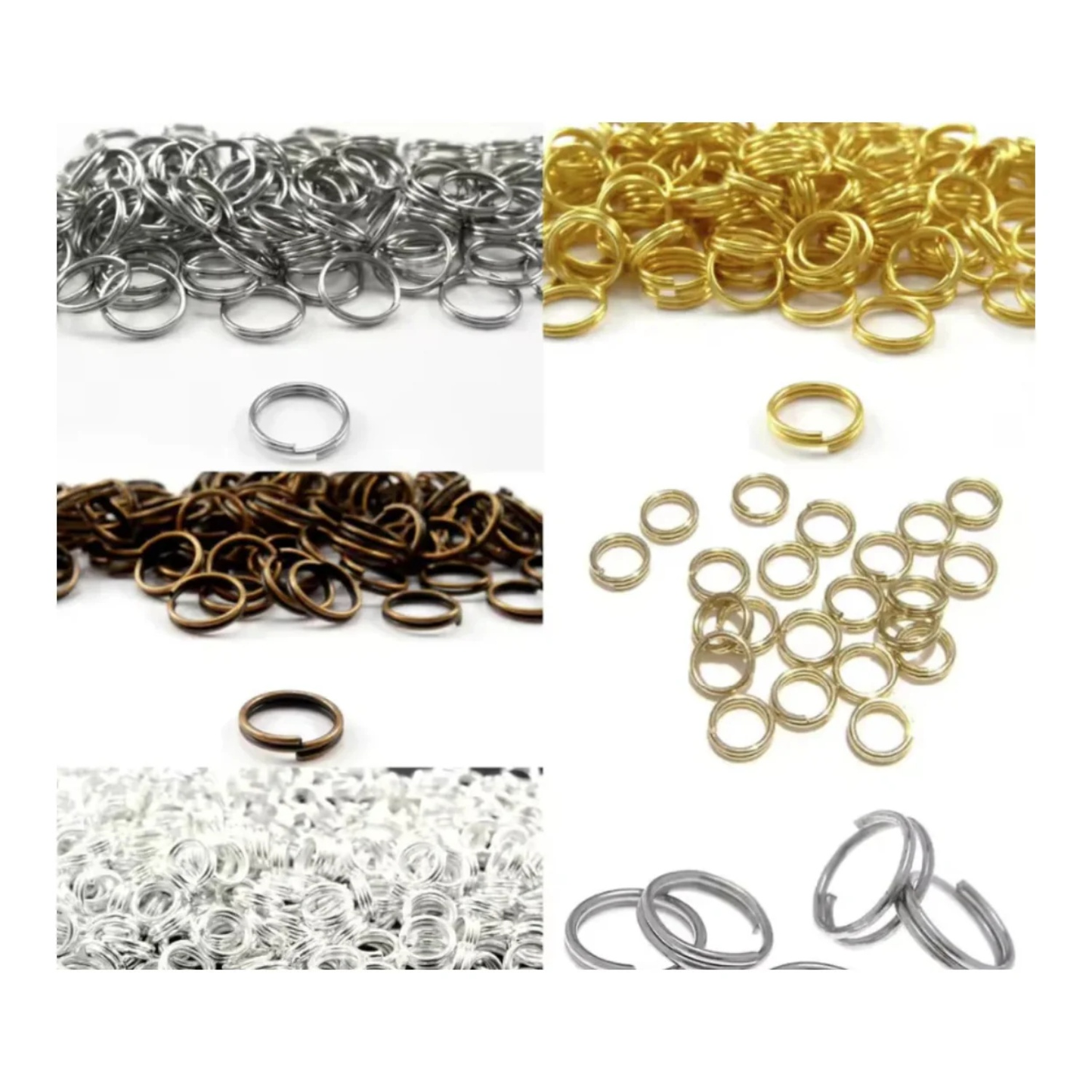 3000pcs Mix Colour 4mm-10mm Double Loop Jump Rings Split Rings Connectors Findings