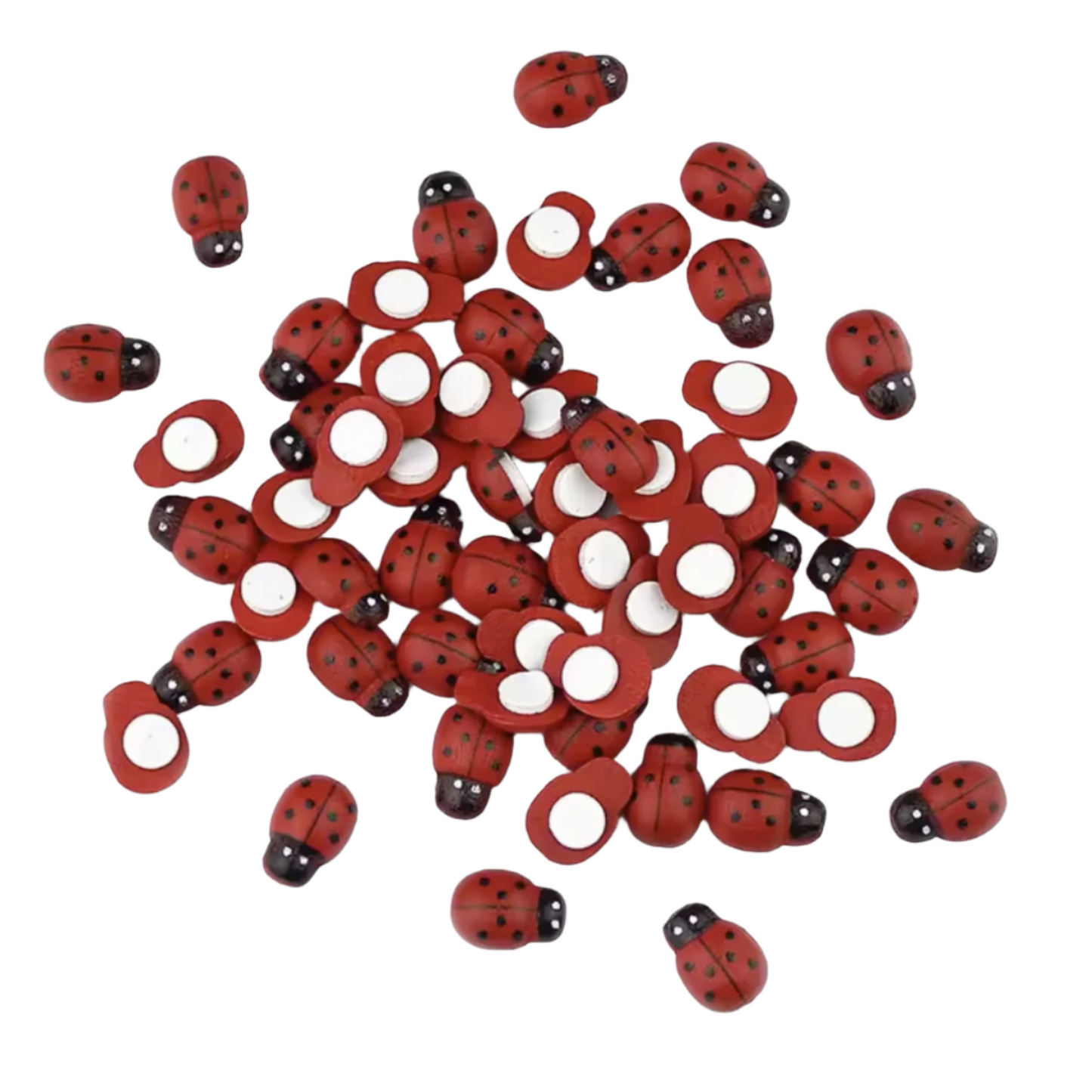 100pcs 12mm Mixed Ladybug Wood Decorations Scrapbooking DIY Craft Wooden Forms