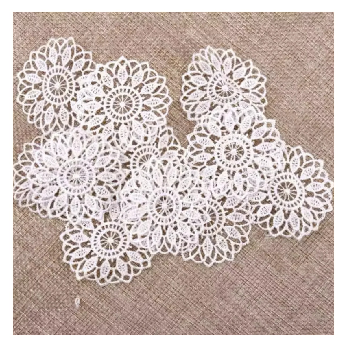 10/30pcs White Net Lace Trim Embroidered Lace Ribbon 30-75mm For Sewing Wedding Decoration DIY Tiny Doily