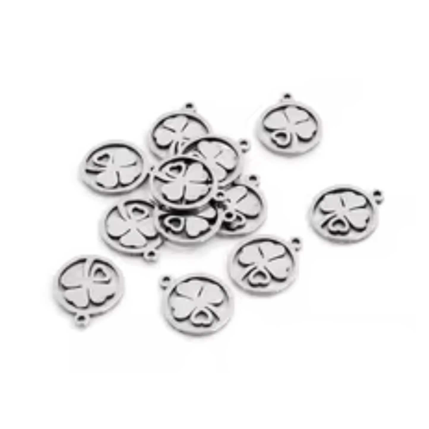 30pcs Stainless Steel Single Double Loops Star Tree Heart Cute Charms Pendant DIY Jewellery Findings for Necklace Bracelet No Fade