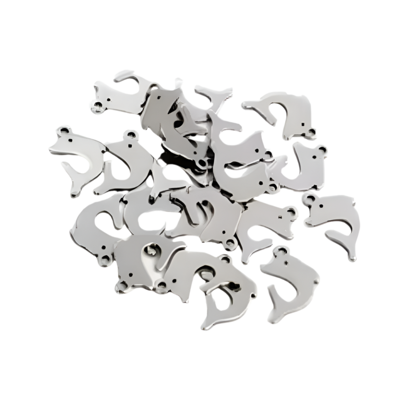 30pcs Stainless Steel Single Double Loops Star Tree Heart Cute Charms Pendant DIY Jewellery Findings for Necklace Bracelet No Fade