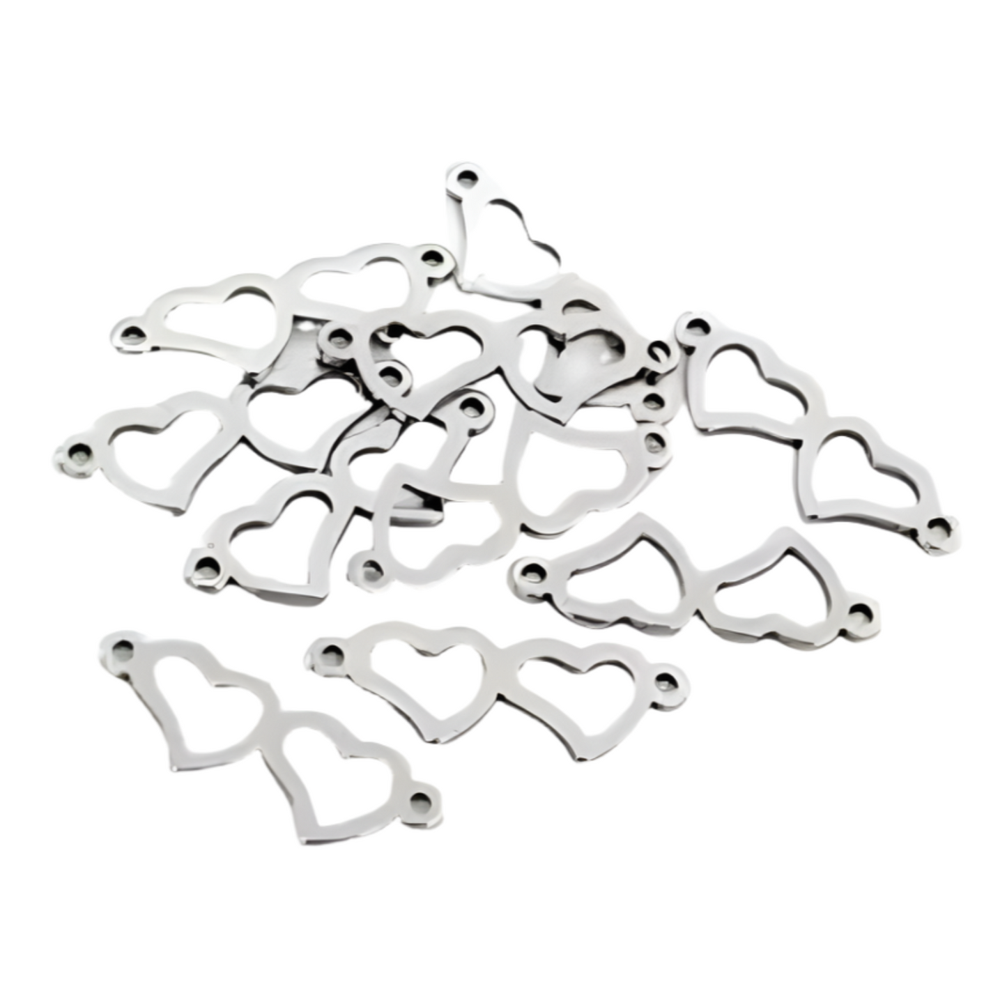 30pcs Stainless Steel Single Double Loops Star Tree Heart Cute Charms Pendant DIY Jewellery Findings for Necklace Bracelet No Fade