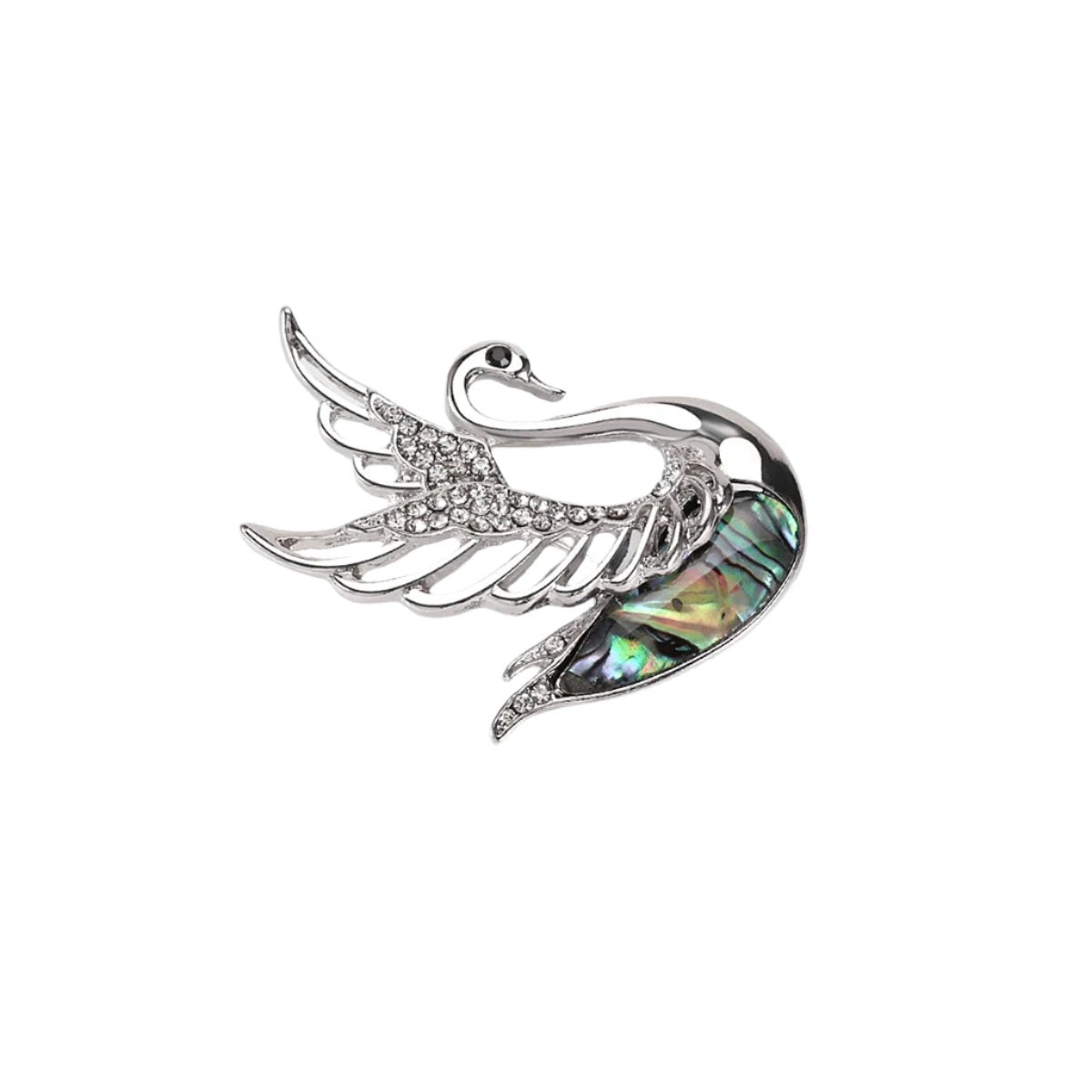 4.7cm Swan Brooch Unisex Animal Pin Backed Office Party Casual Accessory Gift Shiny