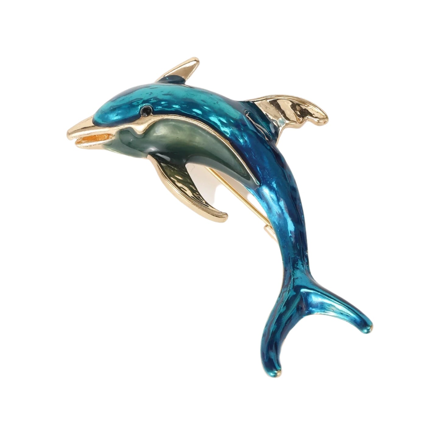 4.8cm Enamel Dolphin Brooch Pin Backed Unisex Animal Office Party Casual Gift