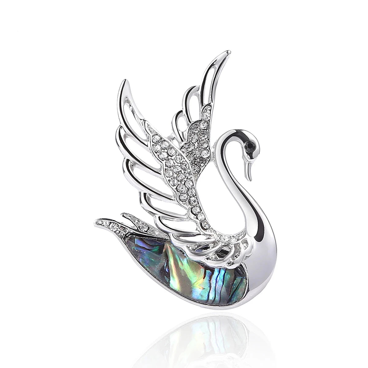 4.7cm Swan Brooch Unisex Animal Pin Backed Office Party Casual Accessory Gift Shiny