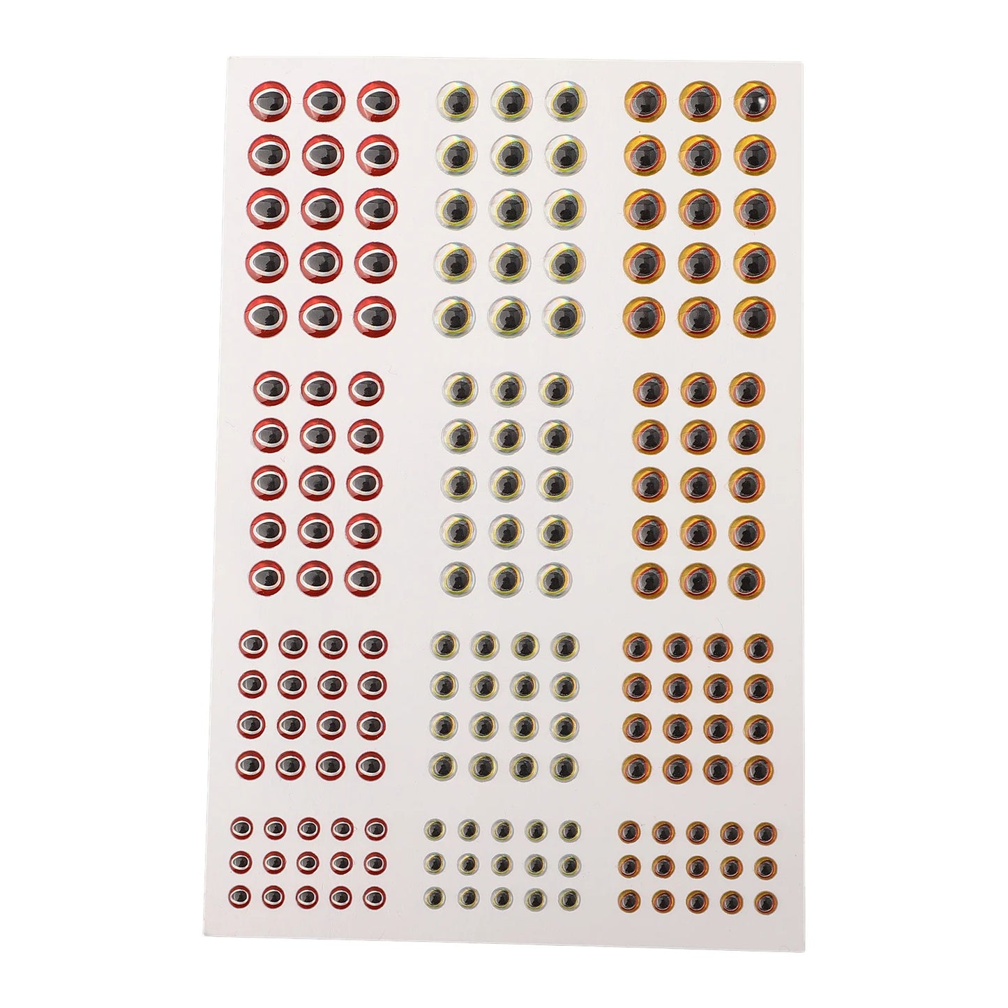 183pcs Fishing Lure Eyes Holographic 3D 3-6mm Artificial Fish Eyes Stickers Tackle Fishing Scrapbooking Cards - Set 6