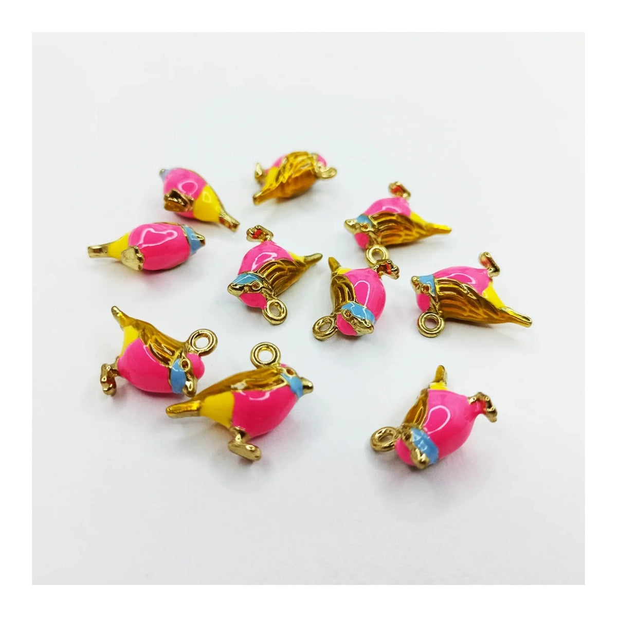 10pcs Figurine Birds Resin Metal Wings Charms 17mm Jewellery Findings Necklace Pendant