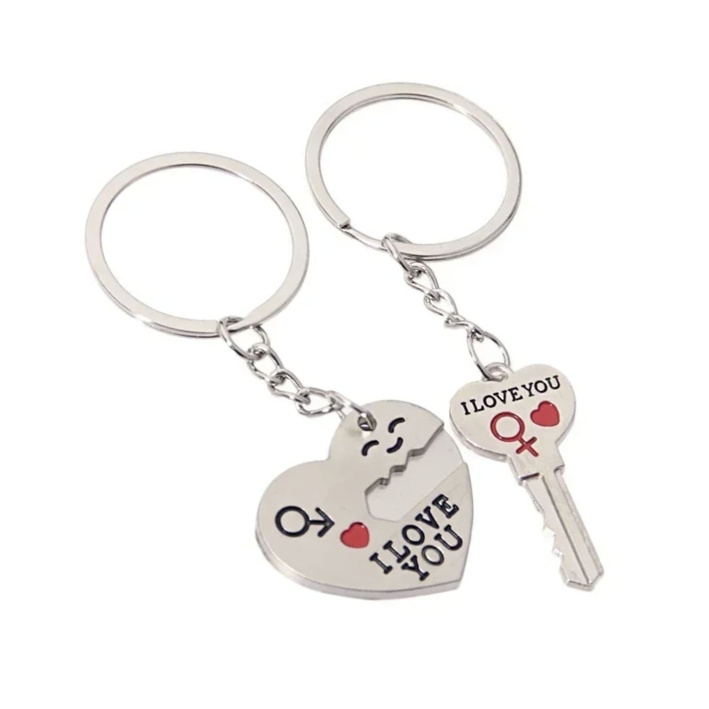 Valentines Day Gift Heart Key Ring I Love You Couples Key Chain Ring Keyring Pendant Tag Charm - Asia Sell