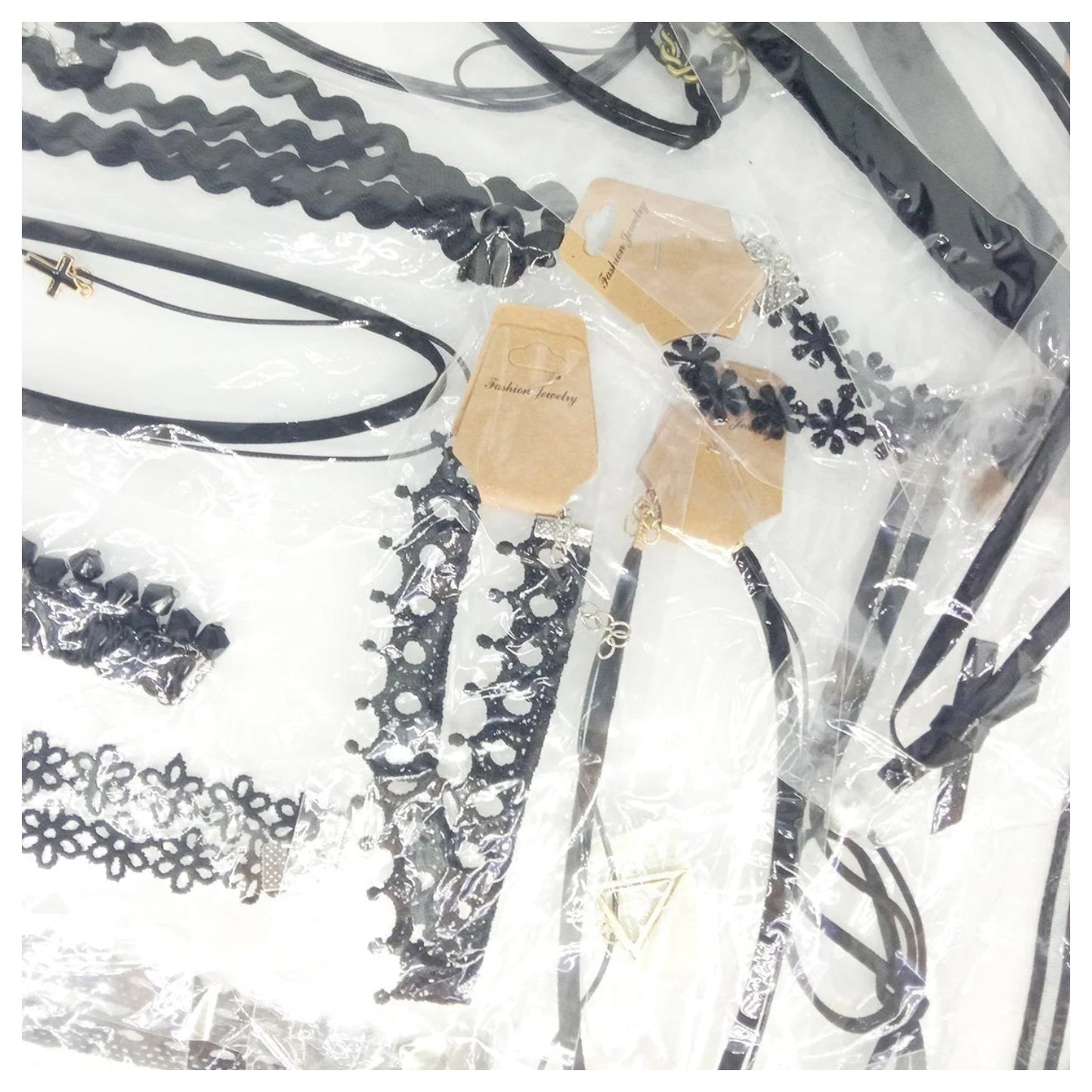 Black Velvet Neck Choker Necklace Band Vintage Bohemian Charm Set as Pictured - - Asia Sell