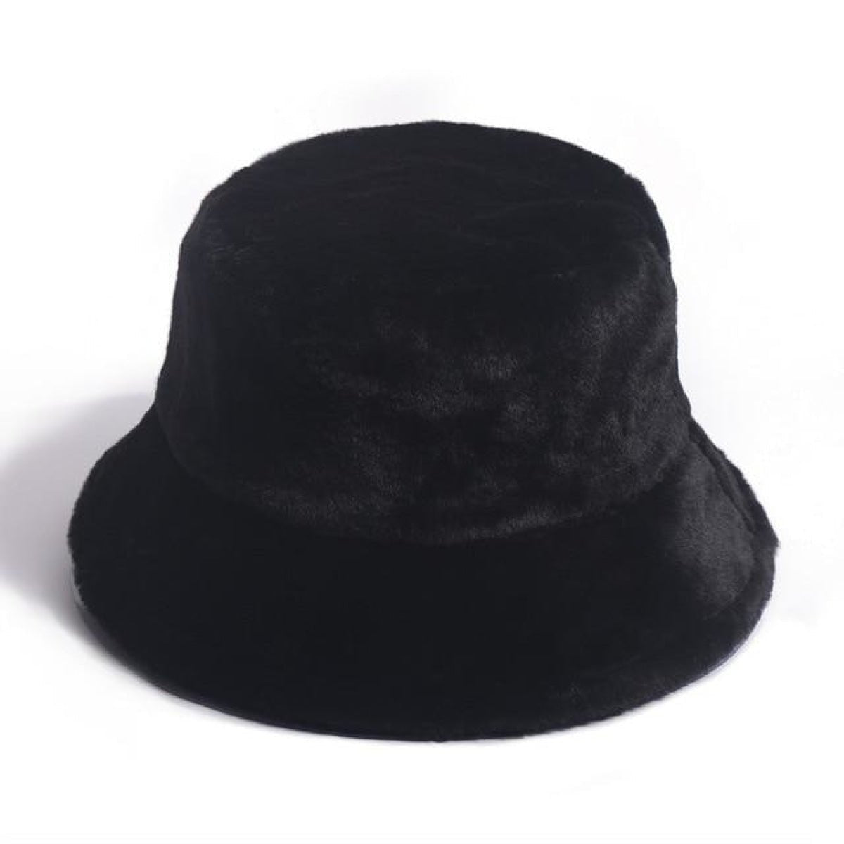 Bucket Hats Winter Soft Warm Adjustable Multicolour Rainbow Faux Fur Letter Pattern - Black - Asia Sell