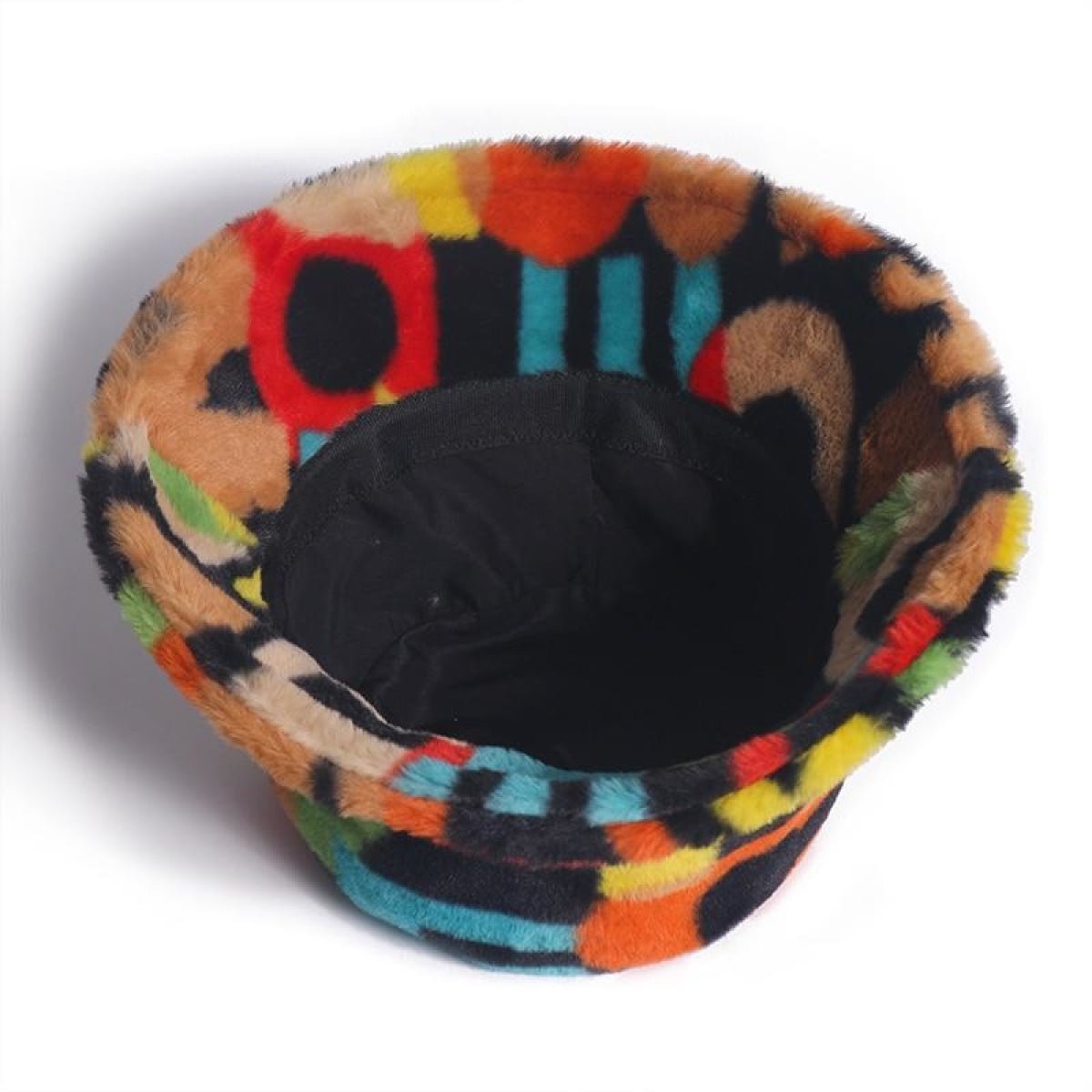 Bucket Hats Winter Soft Warm Adjustable Multicolour Rainbow Faux Fur Letter Pattern - Letter - Asia Sell