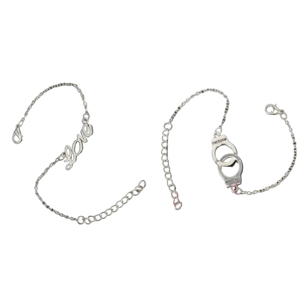 Charm Bracelet LOVE Writing Freedom Girls Womens Korean Style Jewellery Silver Colour - Love - Asia Sell
