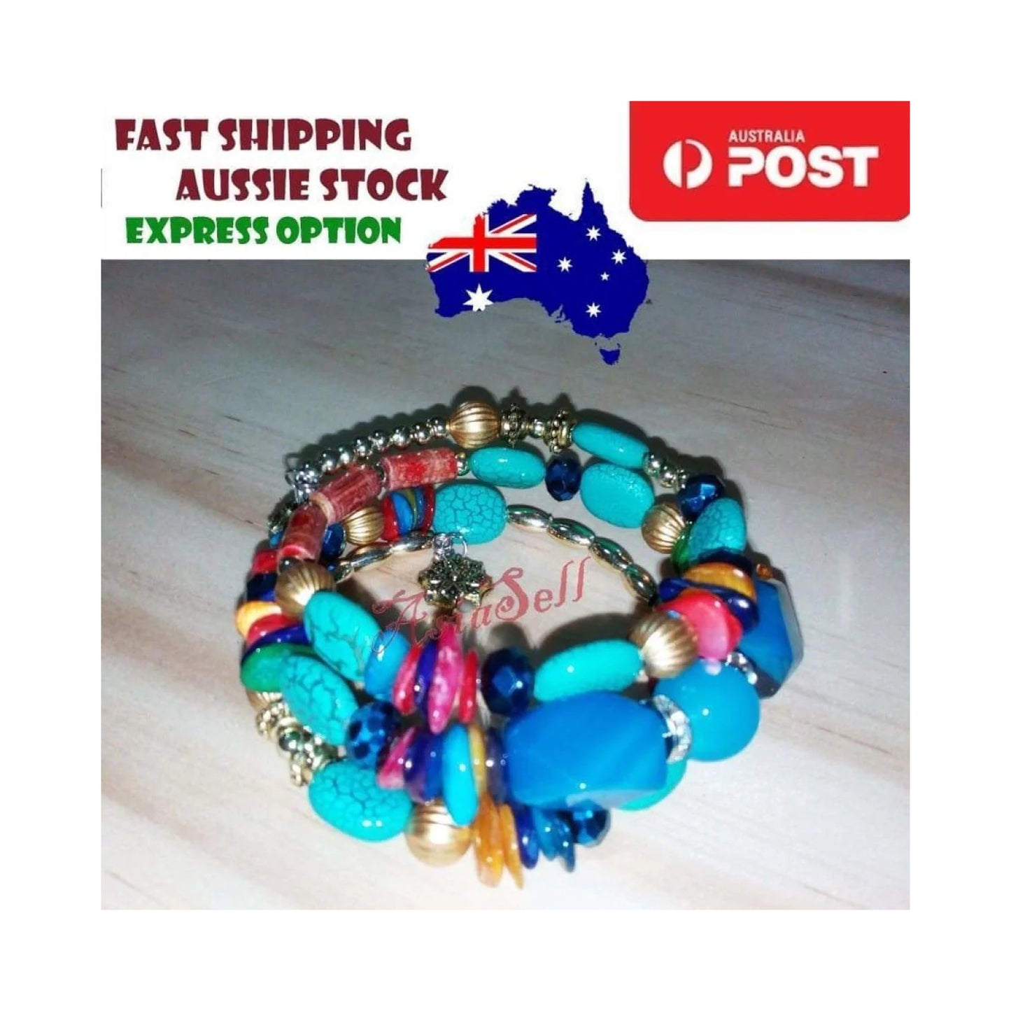 Charm Plastic Stones Bracelets Girls Trendy Multilayer Gem Bangles Lady Jewelry - G - Asia Sell