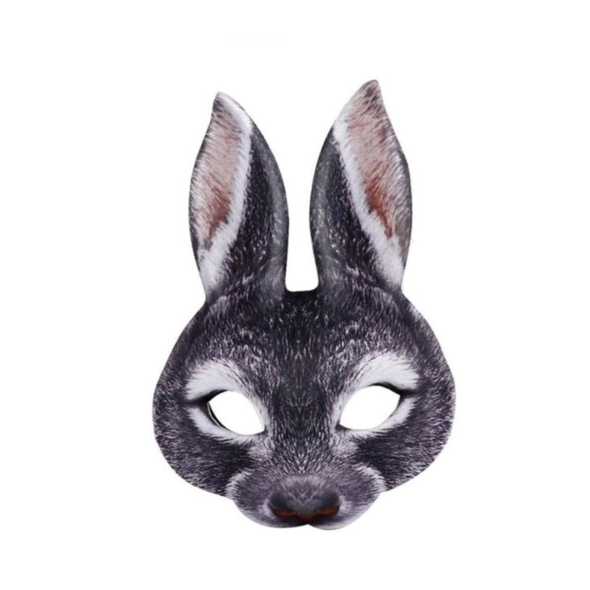 Childrens Masks Fox Pig Rabbit Tiger Animal Mask Kids Costume White Brown Black Party - Black Rabbit - Asia Sell
