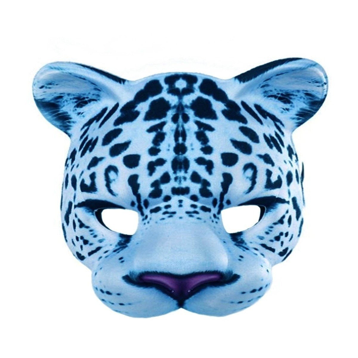 Childrens Masks Fox Pig Rabbit Tiger Animal Mask Kids Costume White Brown Black Party - Blue Cheetah - Asia Sell