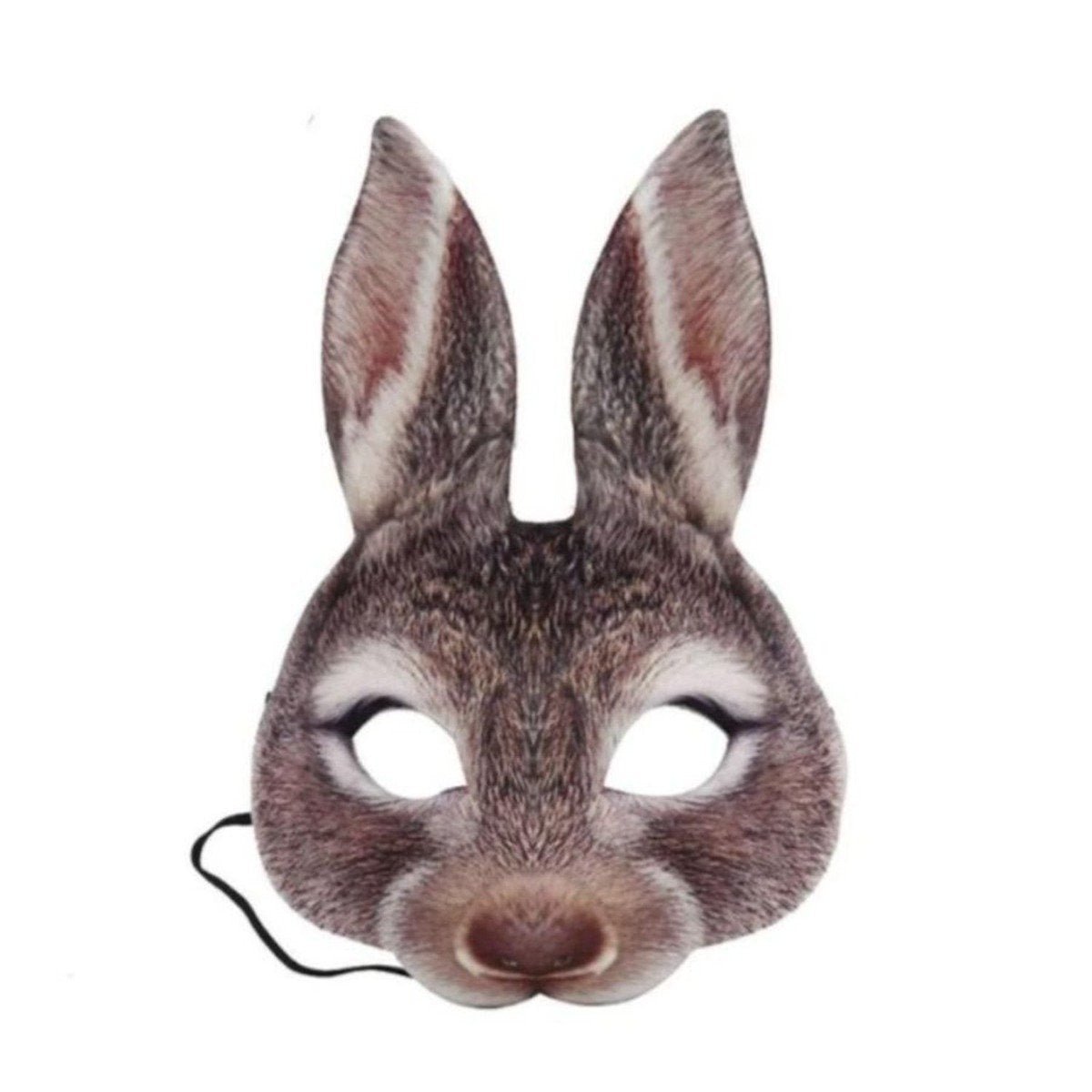 Childrens Masks Fox Pig Rabbit Tiger Animal Mask Kids Costume White Brown Black Party - Brown Rabbit - Asia Sell